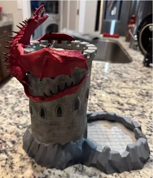 Dice Tower With Dragon 3D print model