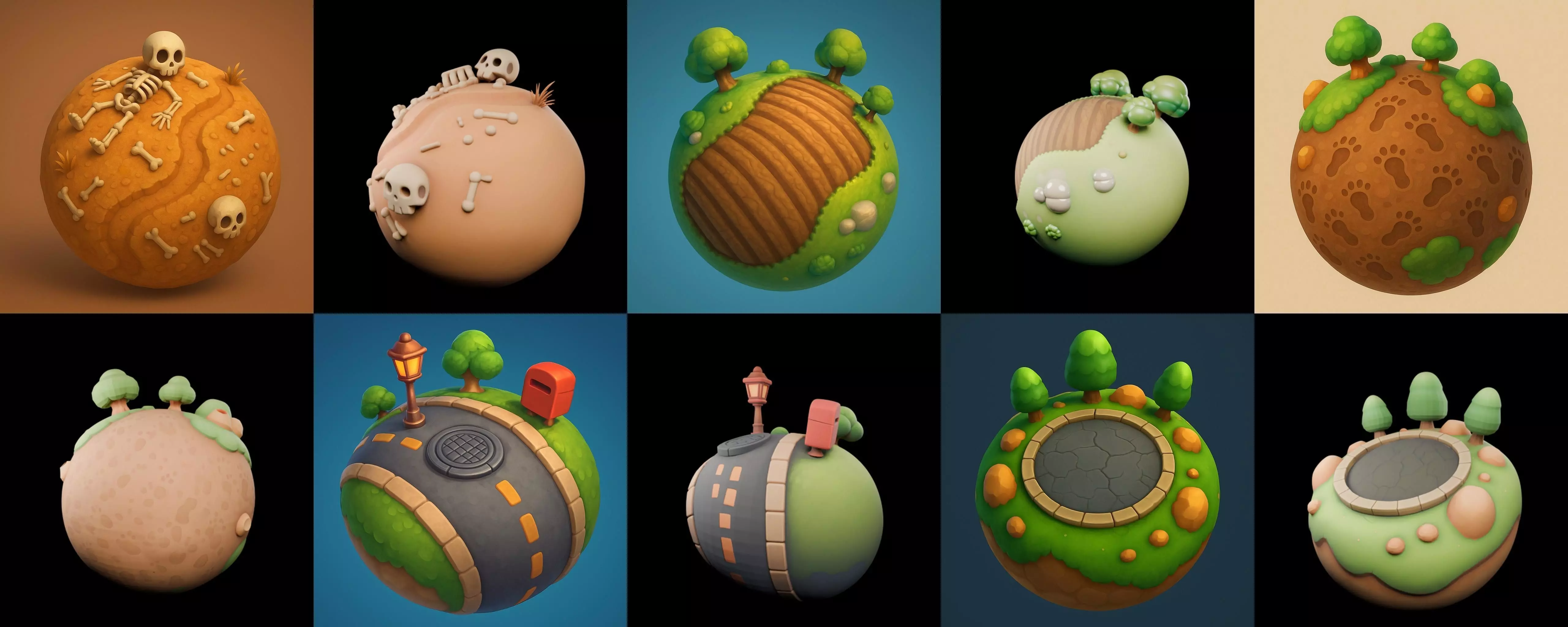 Planet Earth One bundle 6 pack 100 glb 3D model