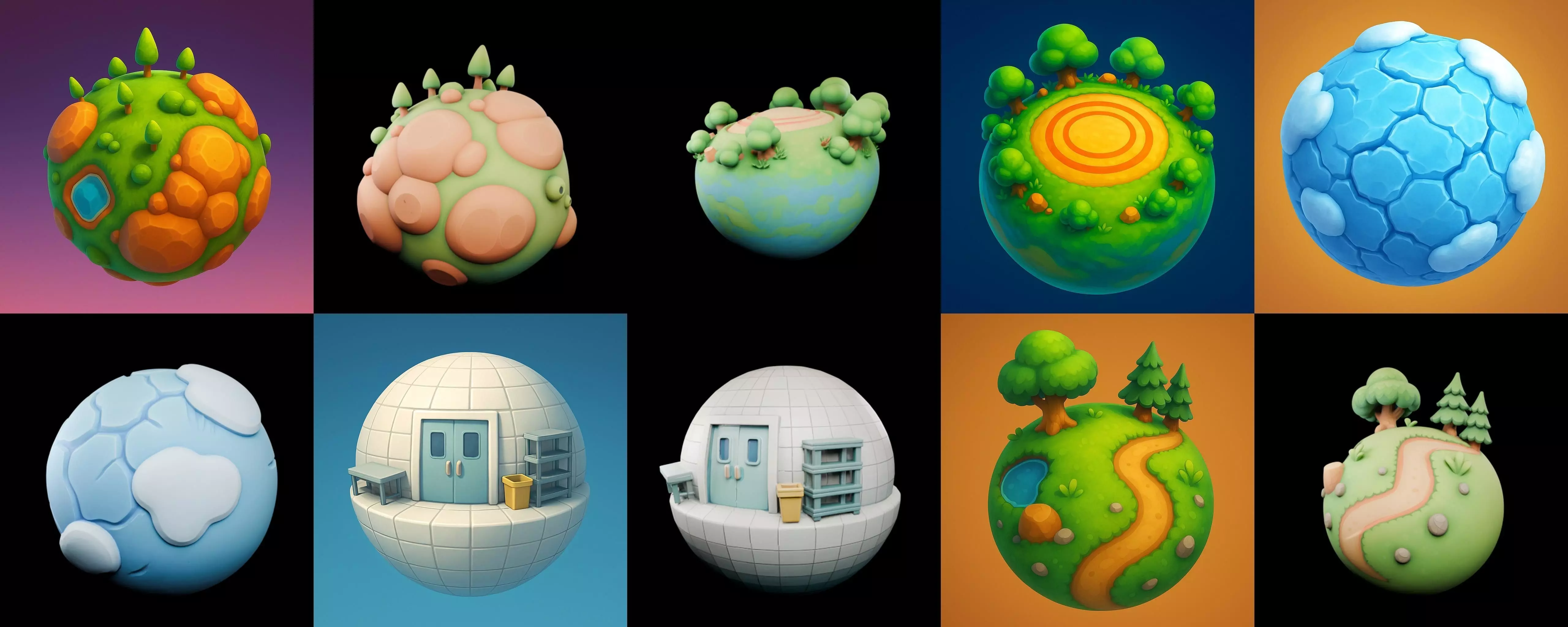 Planet Earth One bundle 4 pack 100 glb 3D model_18