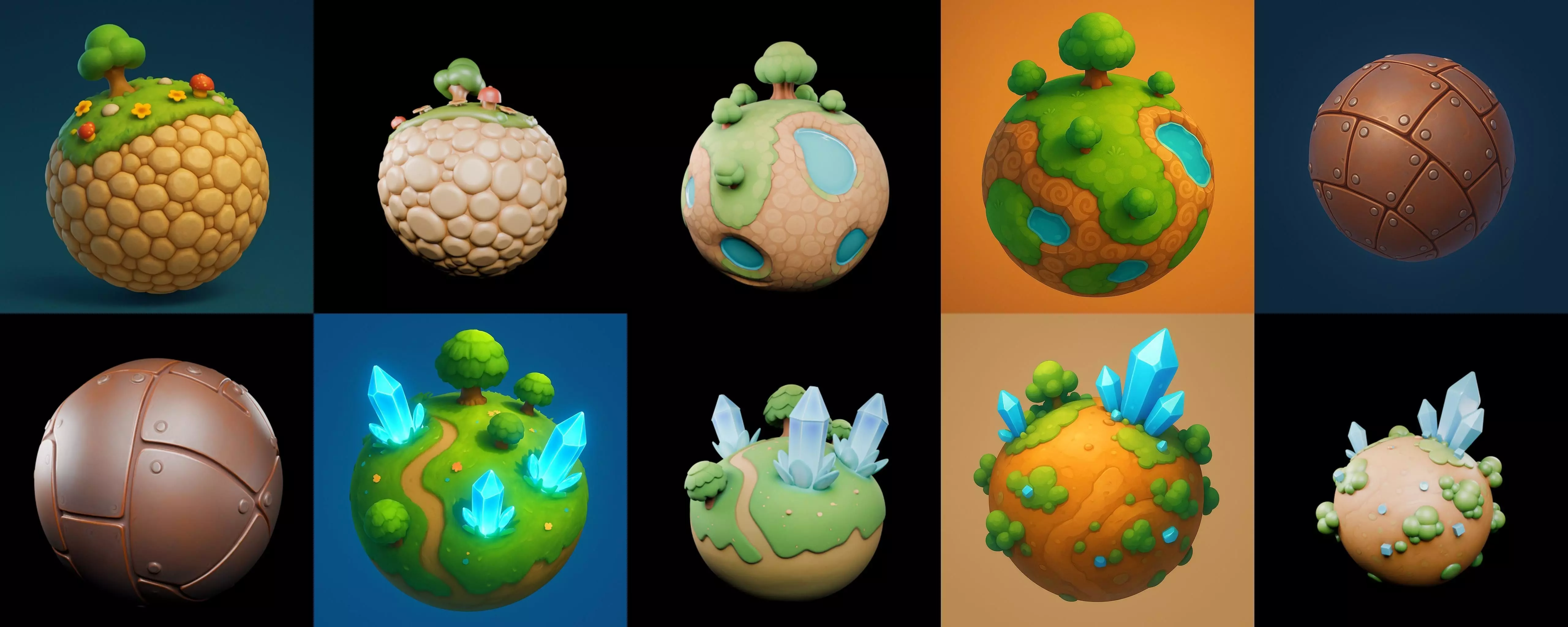 Planet Earth One bundle 4 pack 100 glb 3D model_19