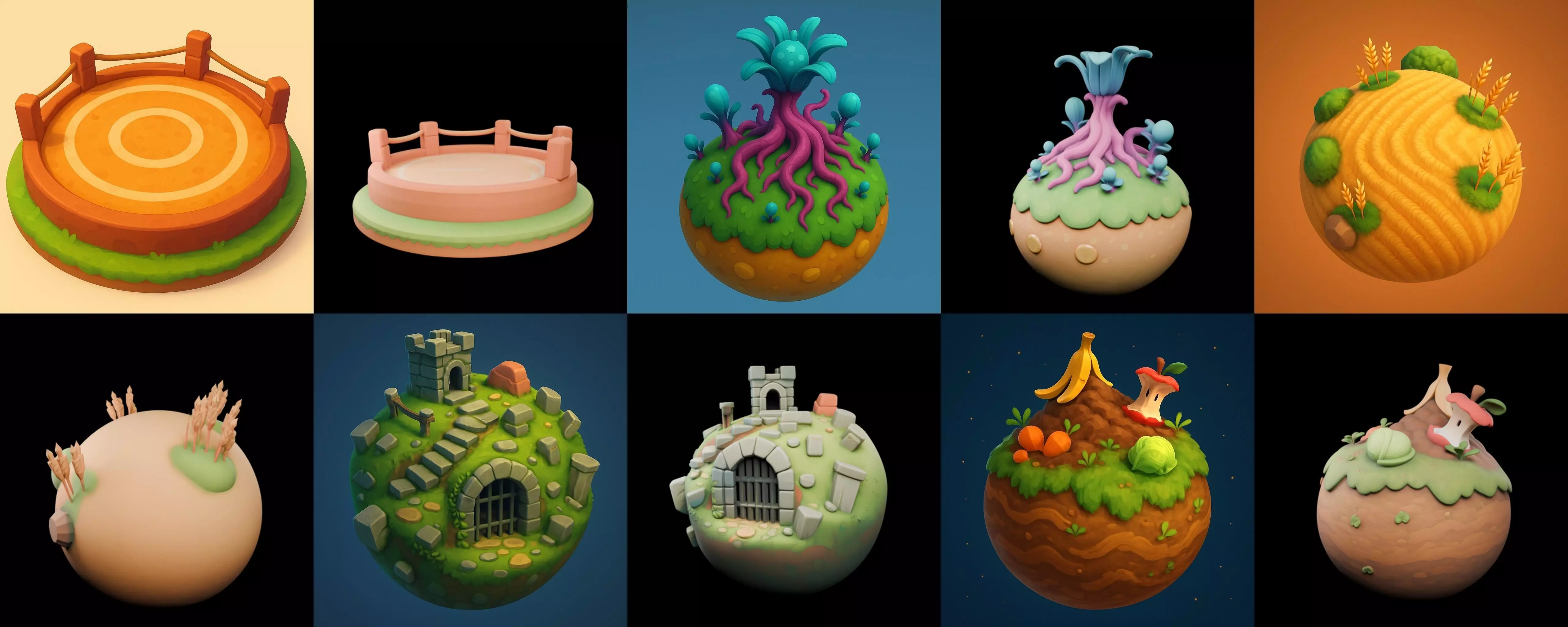 Planet Earth One bundle 4 pack 100 glb 3D model_6