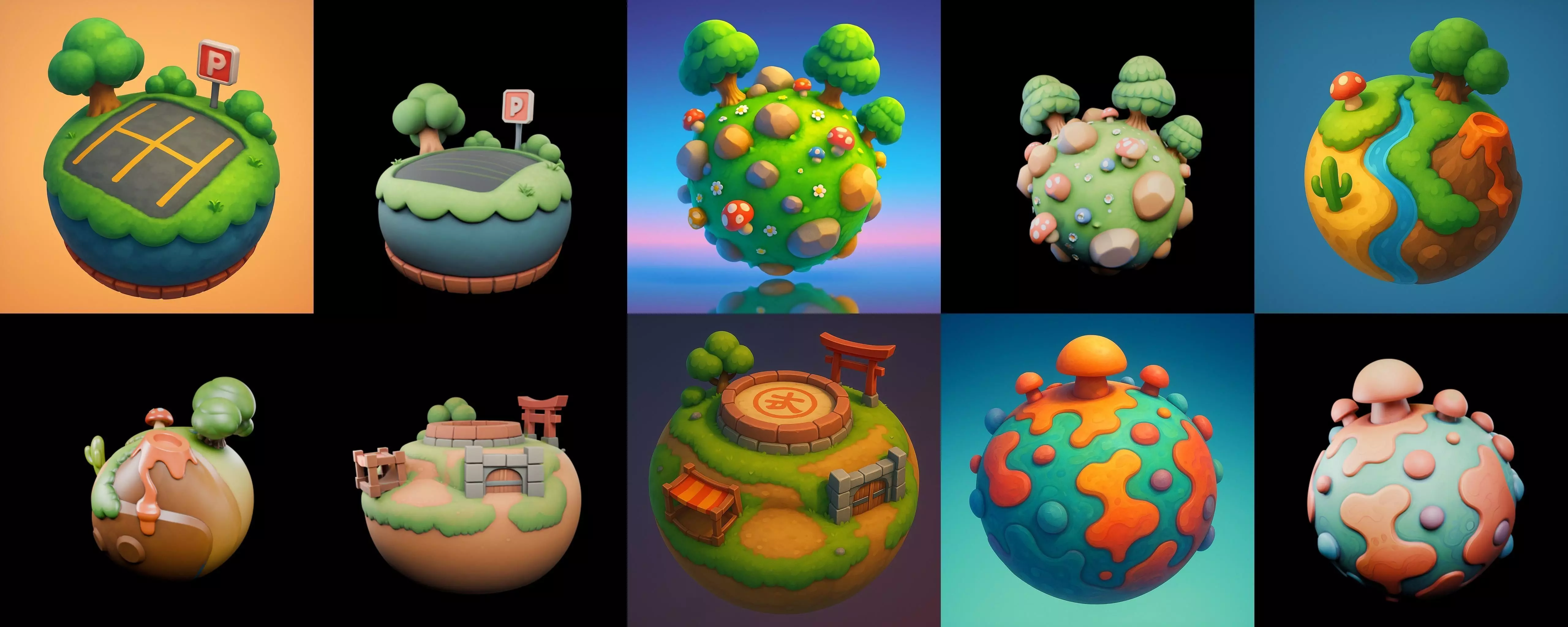 Planet Earth One bundle 4 pack 100 glb 3D model_5