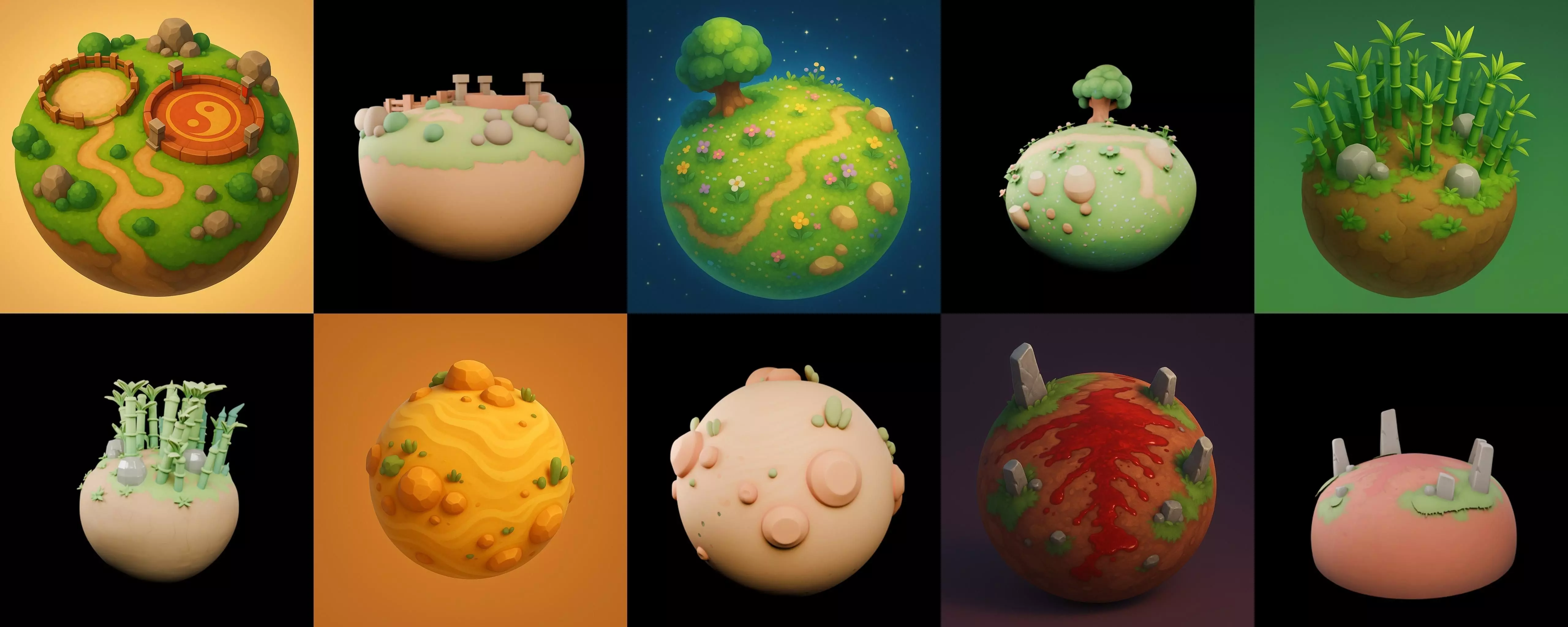 Planet Earth One bundle 4 pack 100 glb 3D model_15