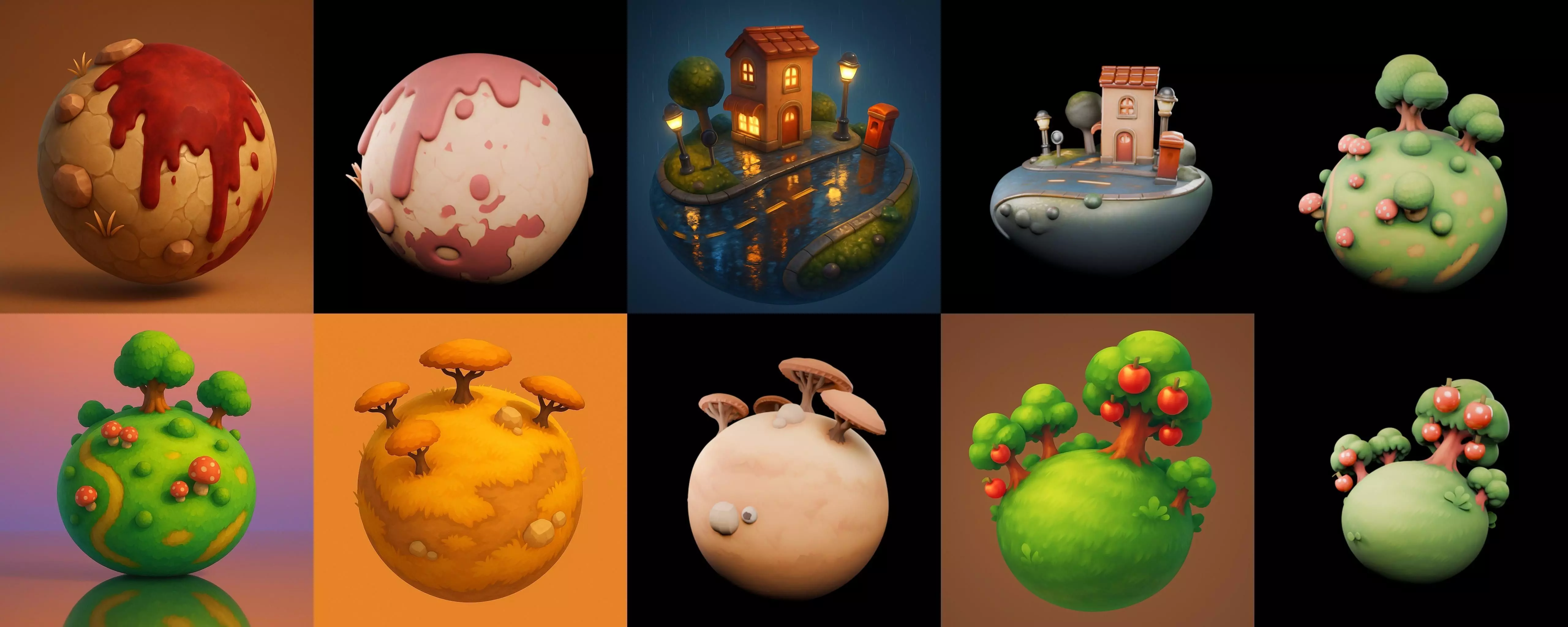 Planet Earth One bundle 4 pack 100 glb 3D model_10