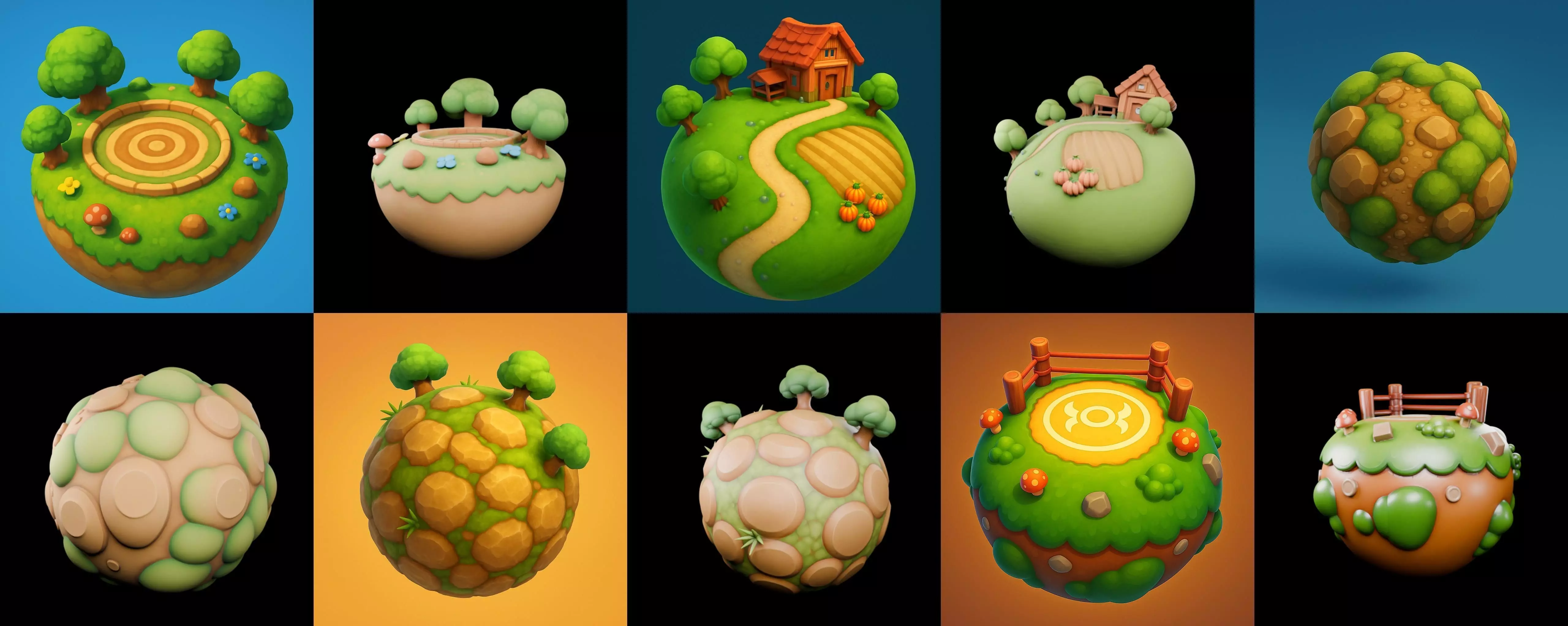 Planet Earth One bundle 4 pack 100 glb 3D model_11