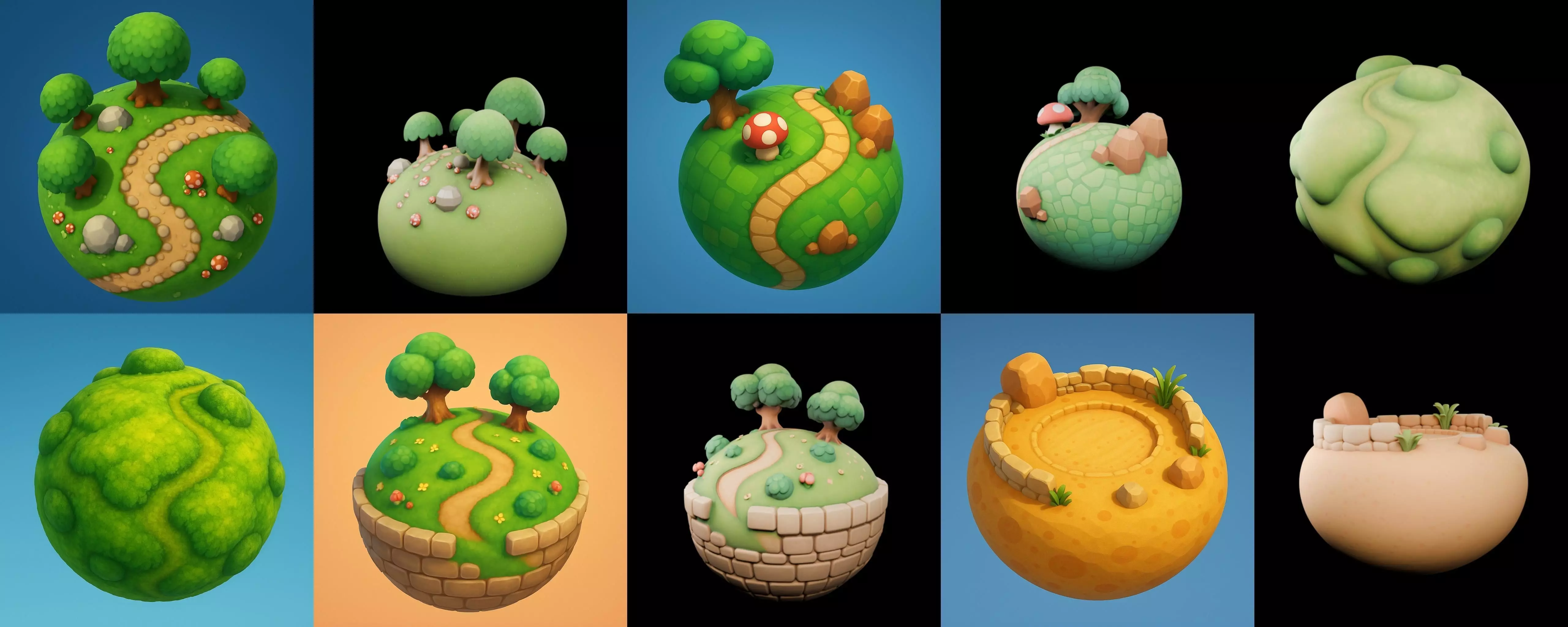 Planet Earth One bundle 3 pack 100 glb 3D model
