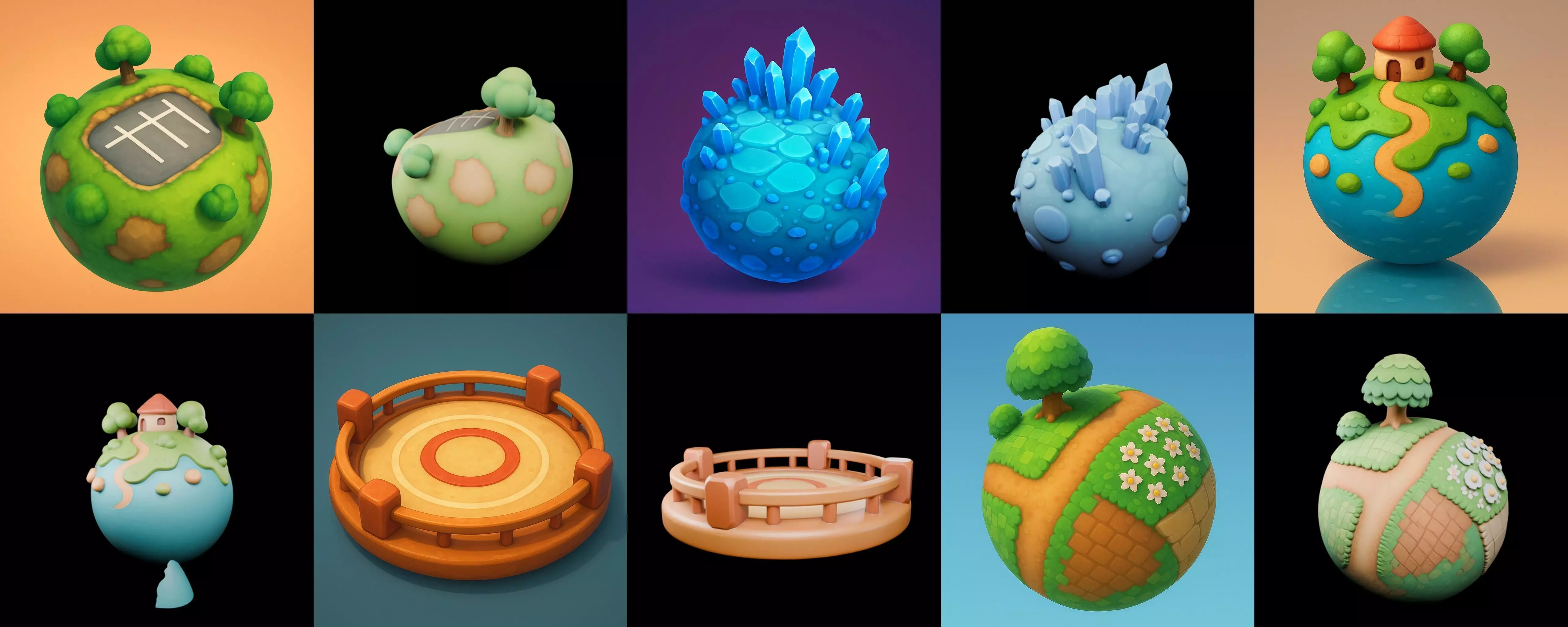 Planet Earth One bundle 2 pack 100 glb 3D model_19