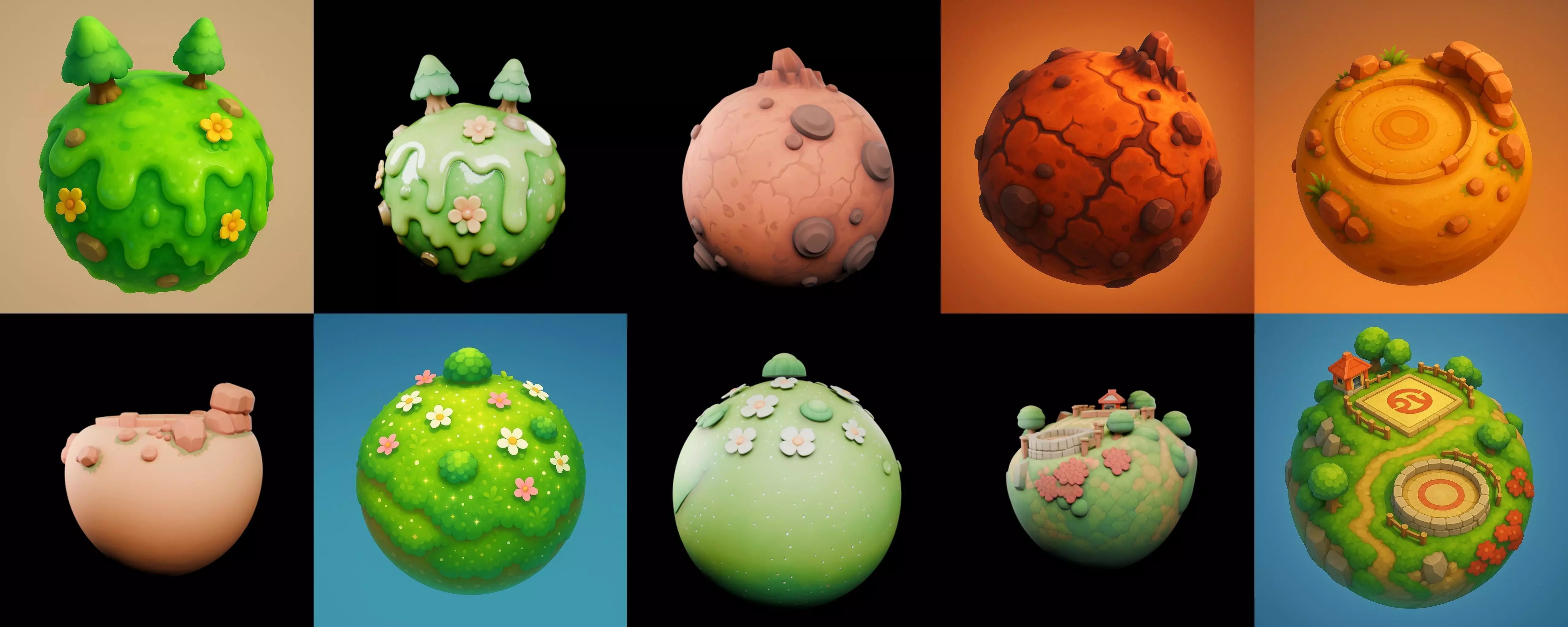 Planet Earth One bundle 2 pack 100 glb 3D model_14