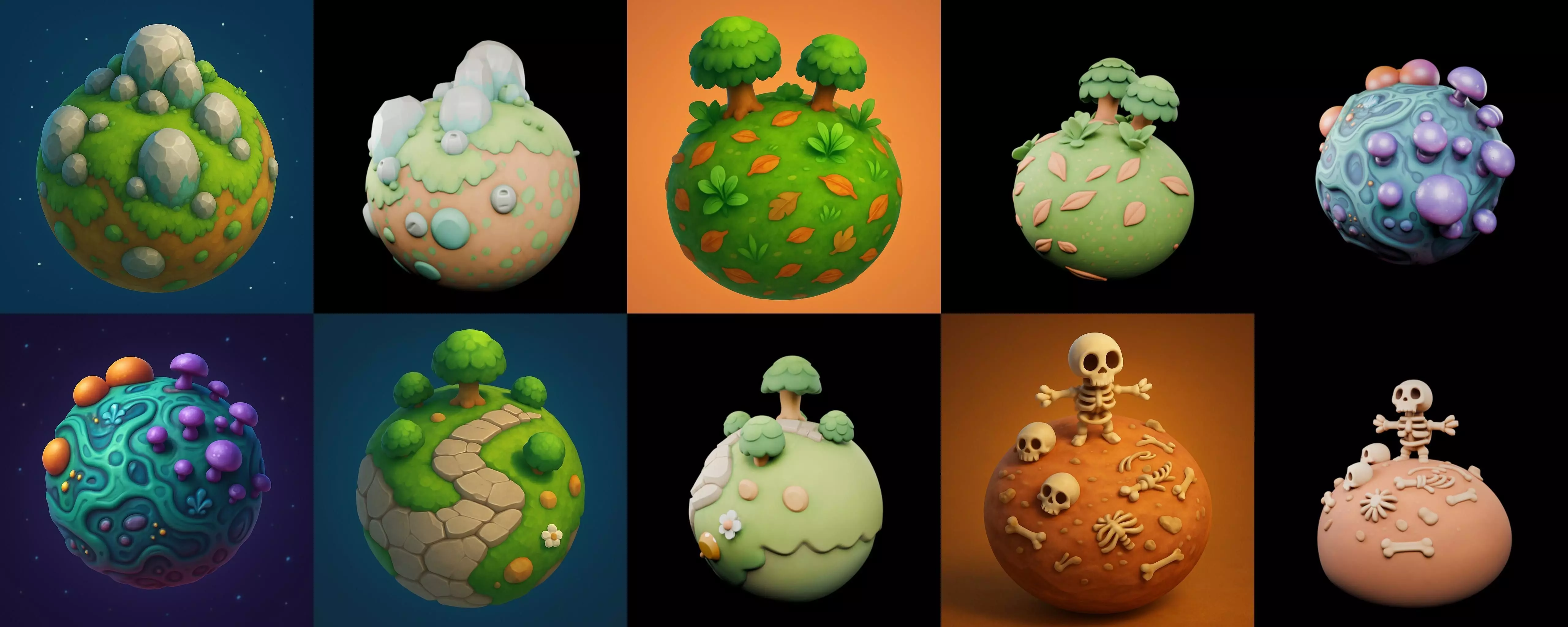 Planet Earth One bundle 2 pack 100 glb 3D model_1