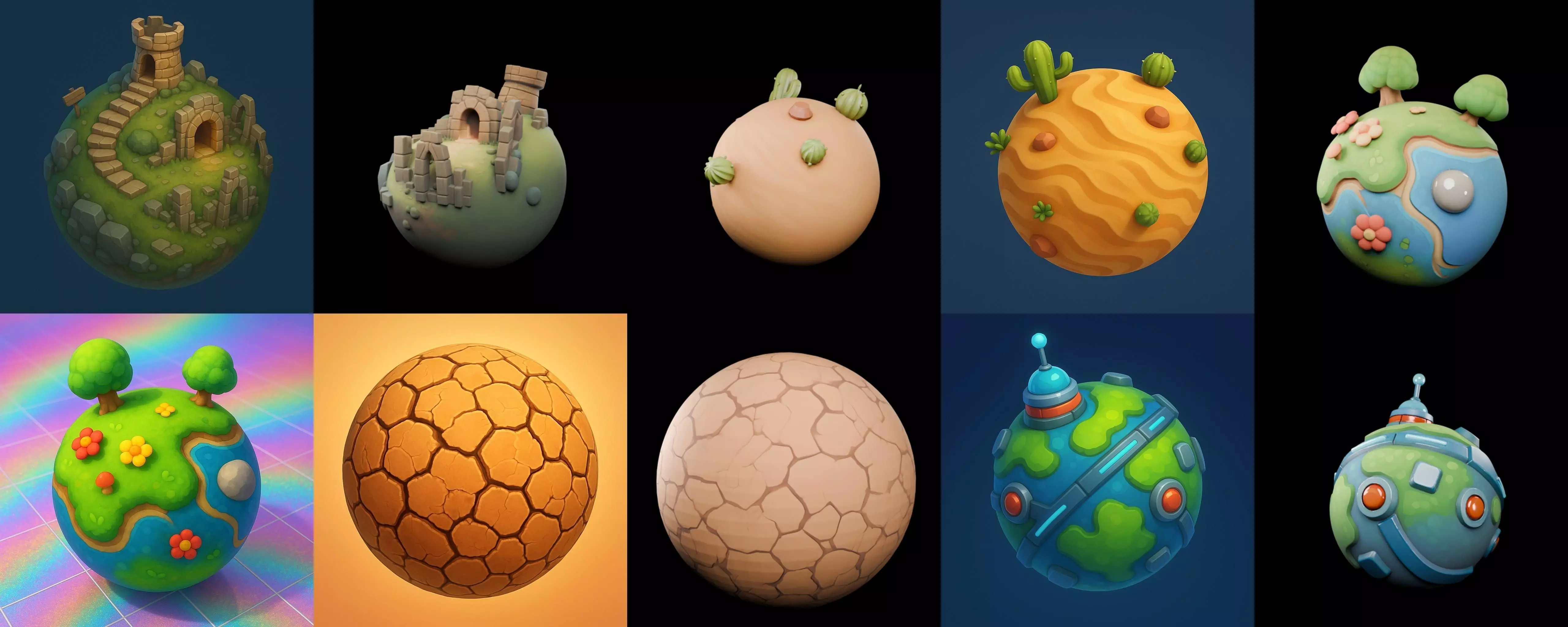 Planet Earth One bundle 12 pack 100 glb 3D model_6