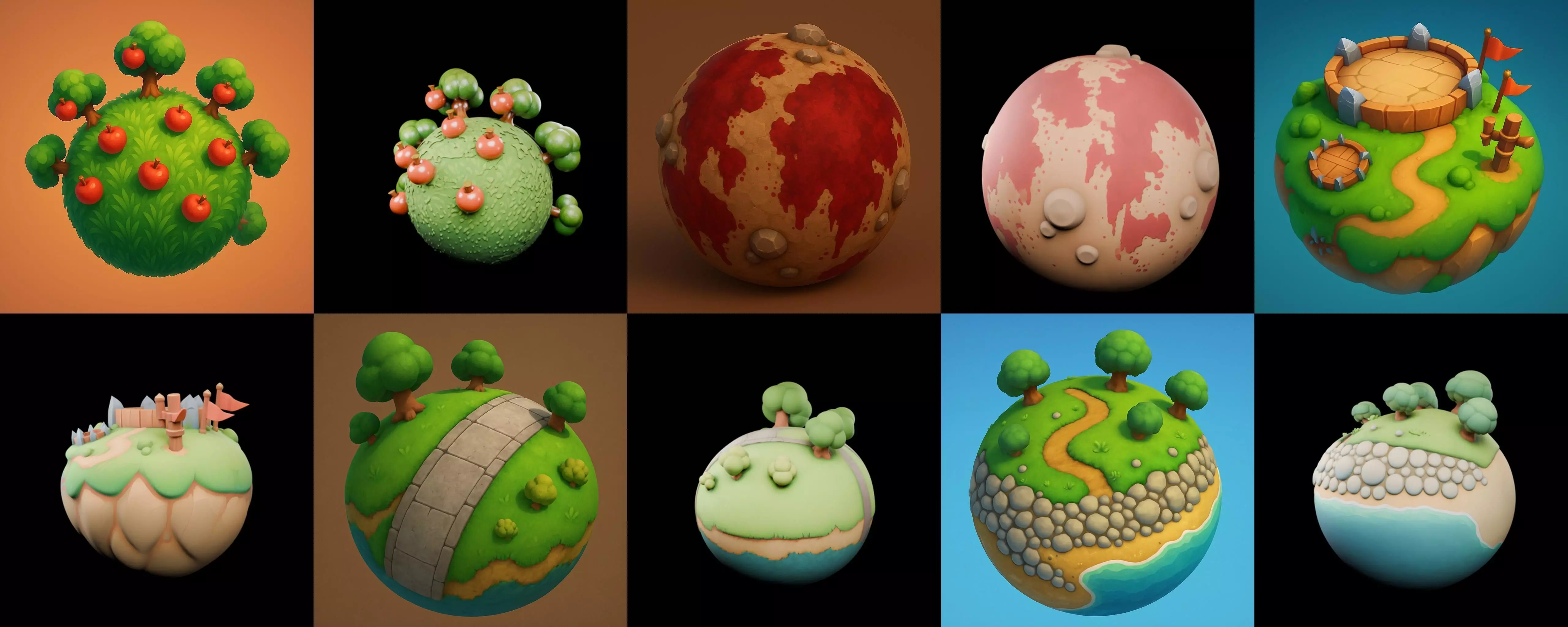 Planet Earth One bundle 12 pack 100 glb 3D model_0