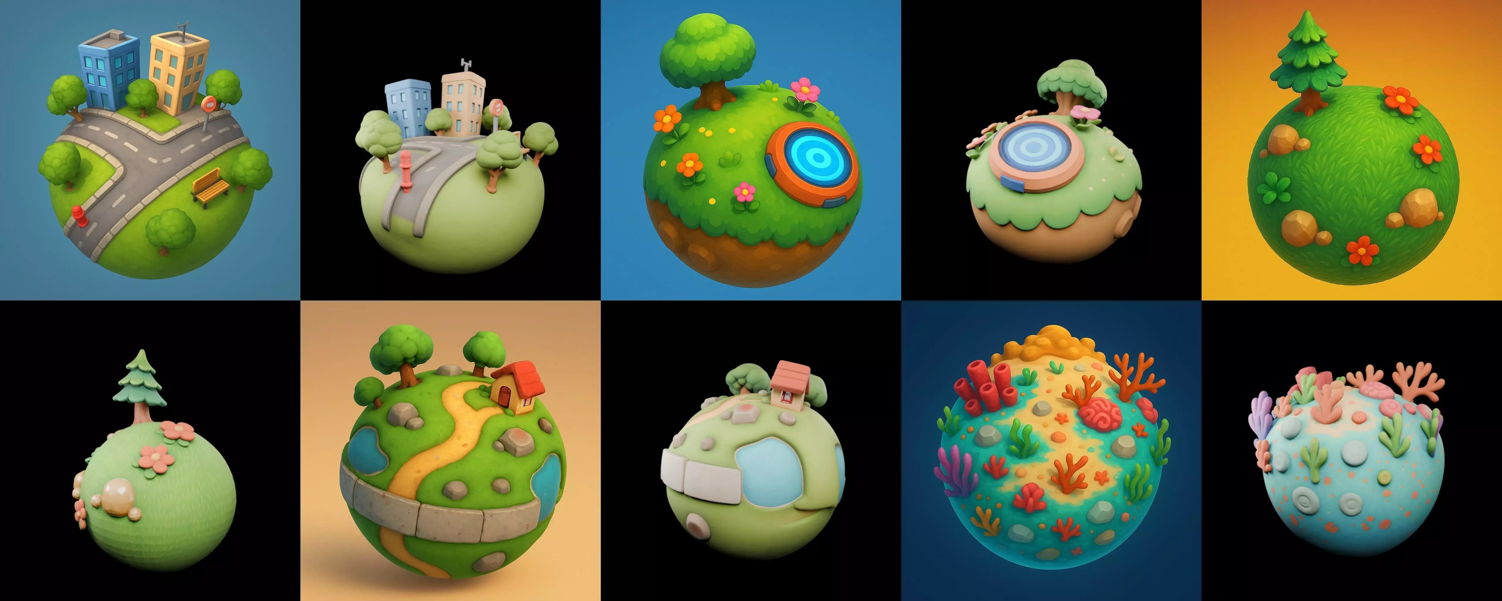 Planet Earth One bundle 12 pack 100 glb 3D model_4