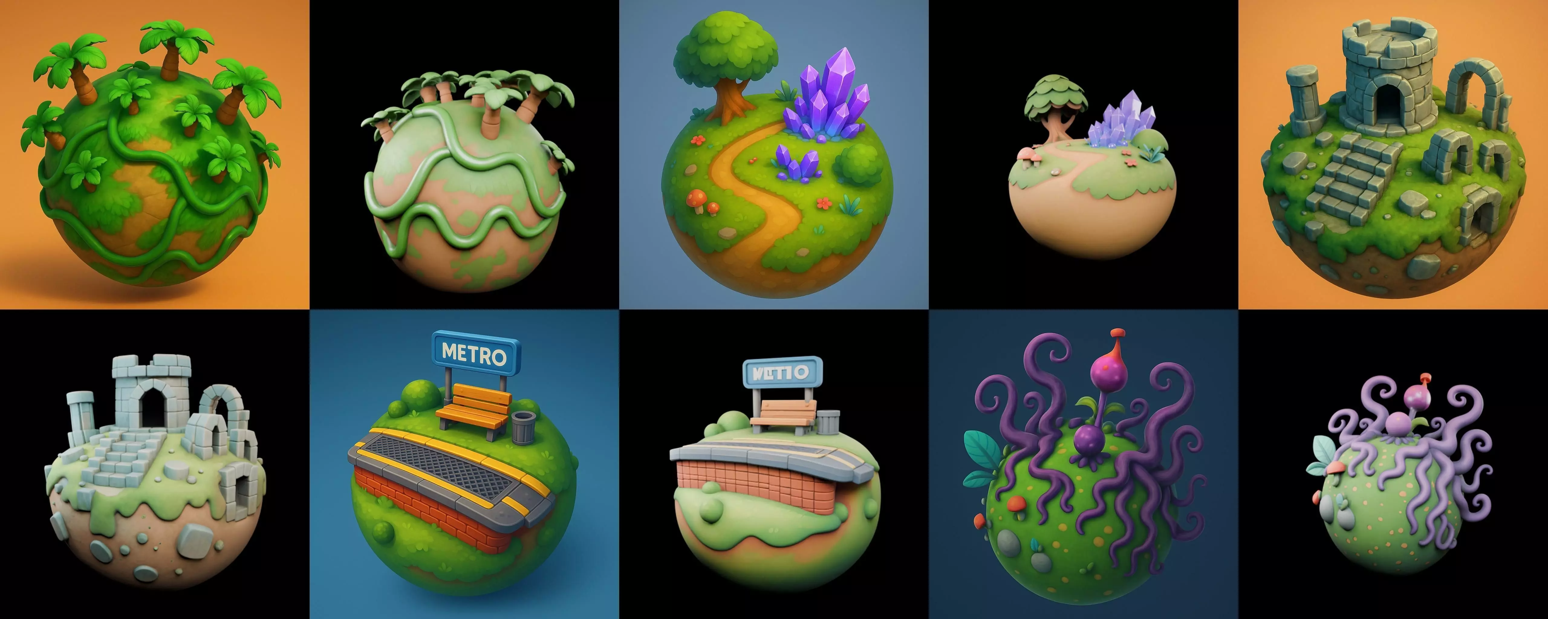 Planet Earth One bundle 12 pack 100 glb 3D model_3