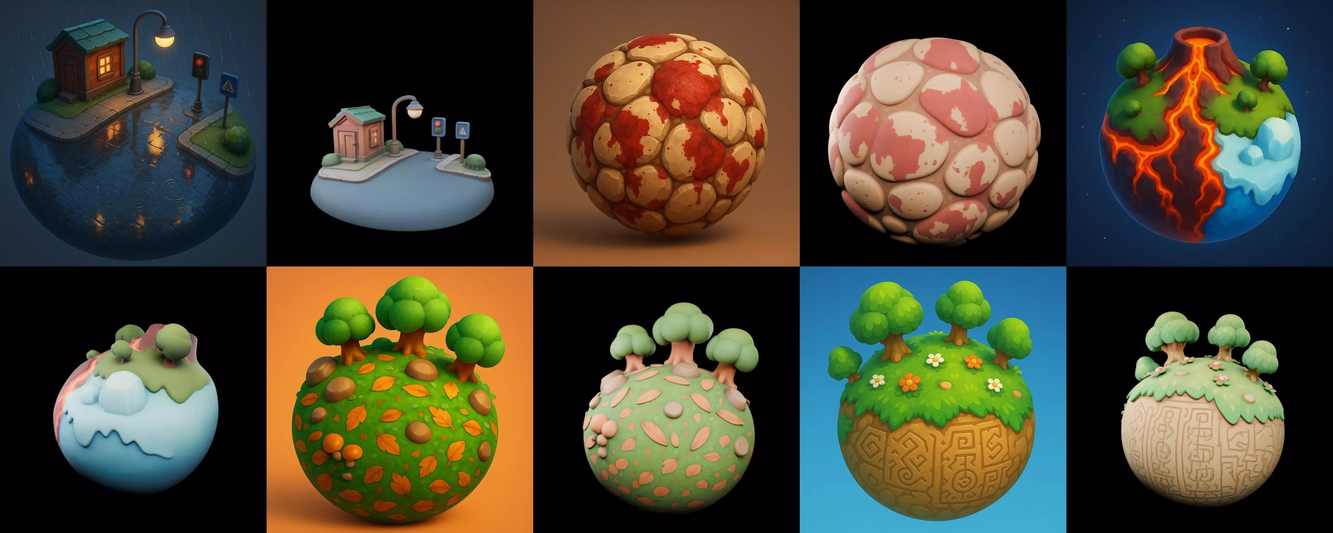 Planet Earth One bundle 12 pack 100 glb 3D model_10