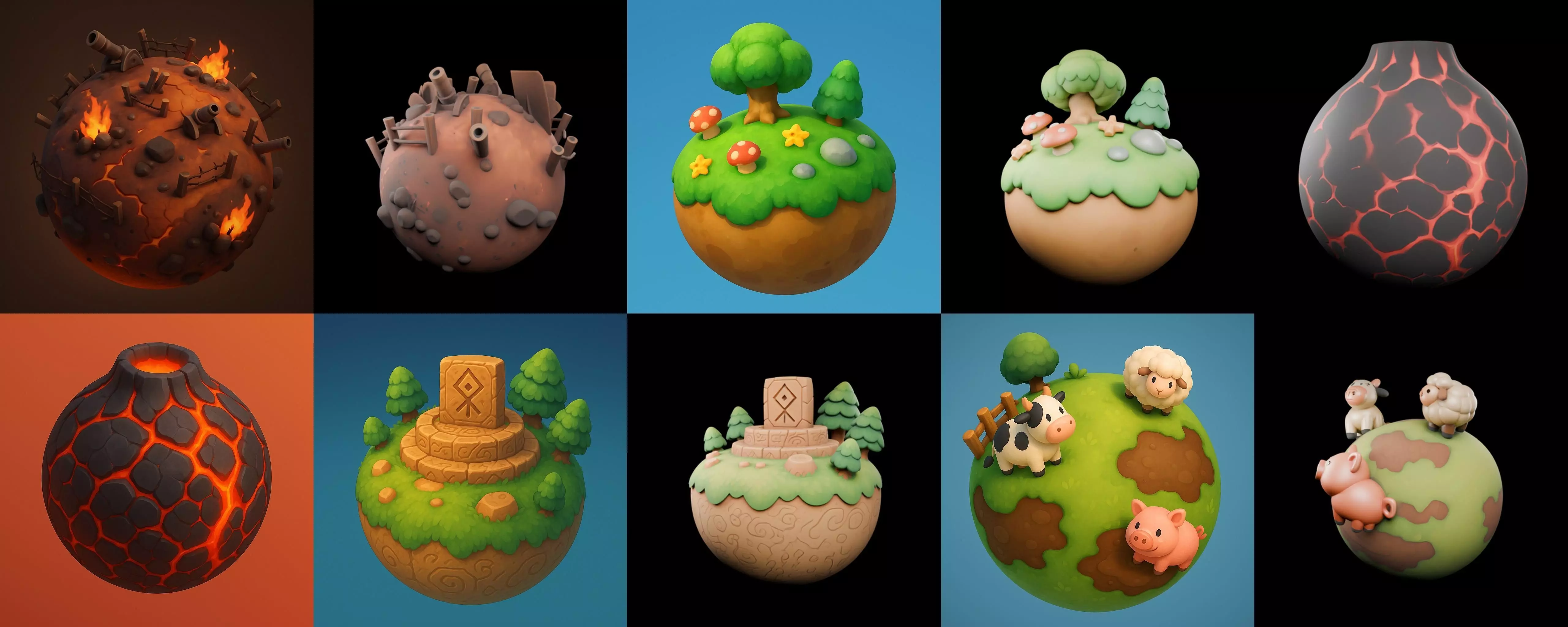 Planet Earth One bundle 12 pack 100 glb 3D model_11