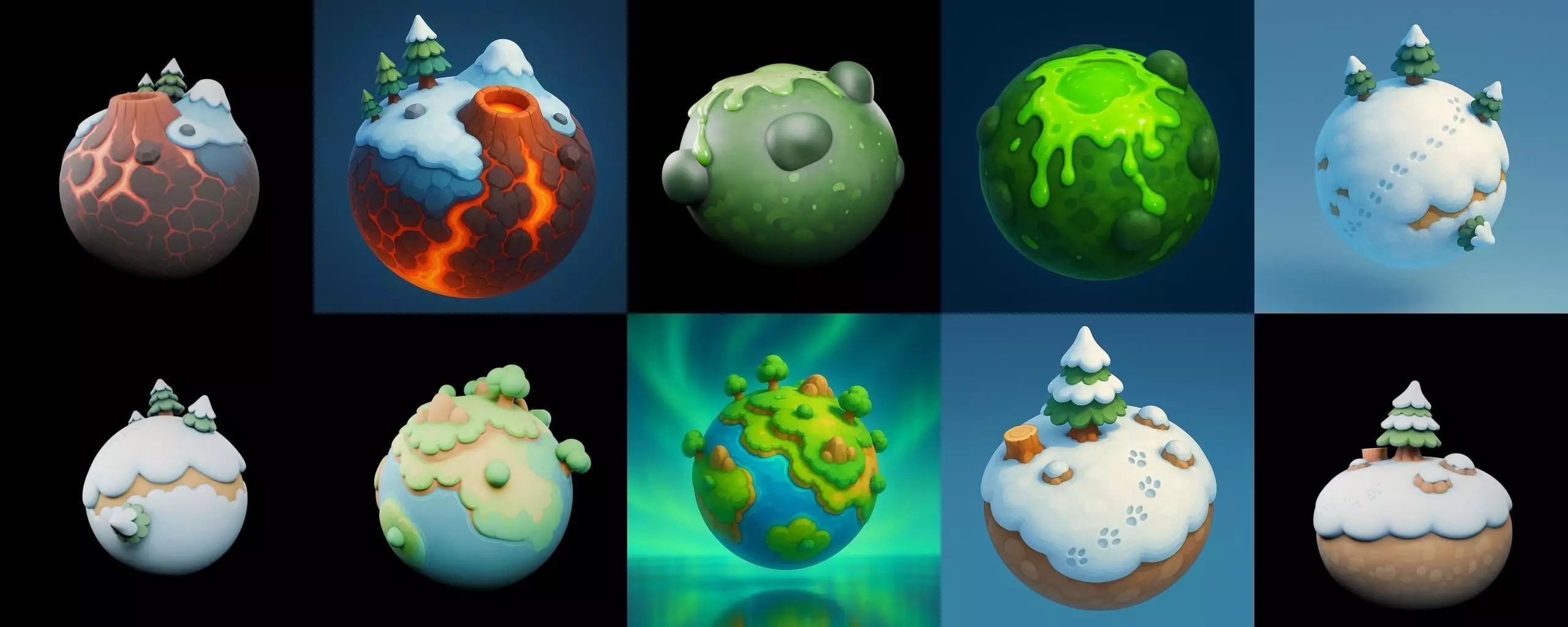Planet Earth One bundle 12 pack 100 glb 3D model_15