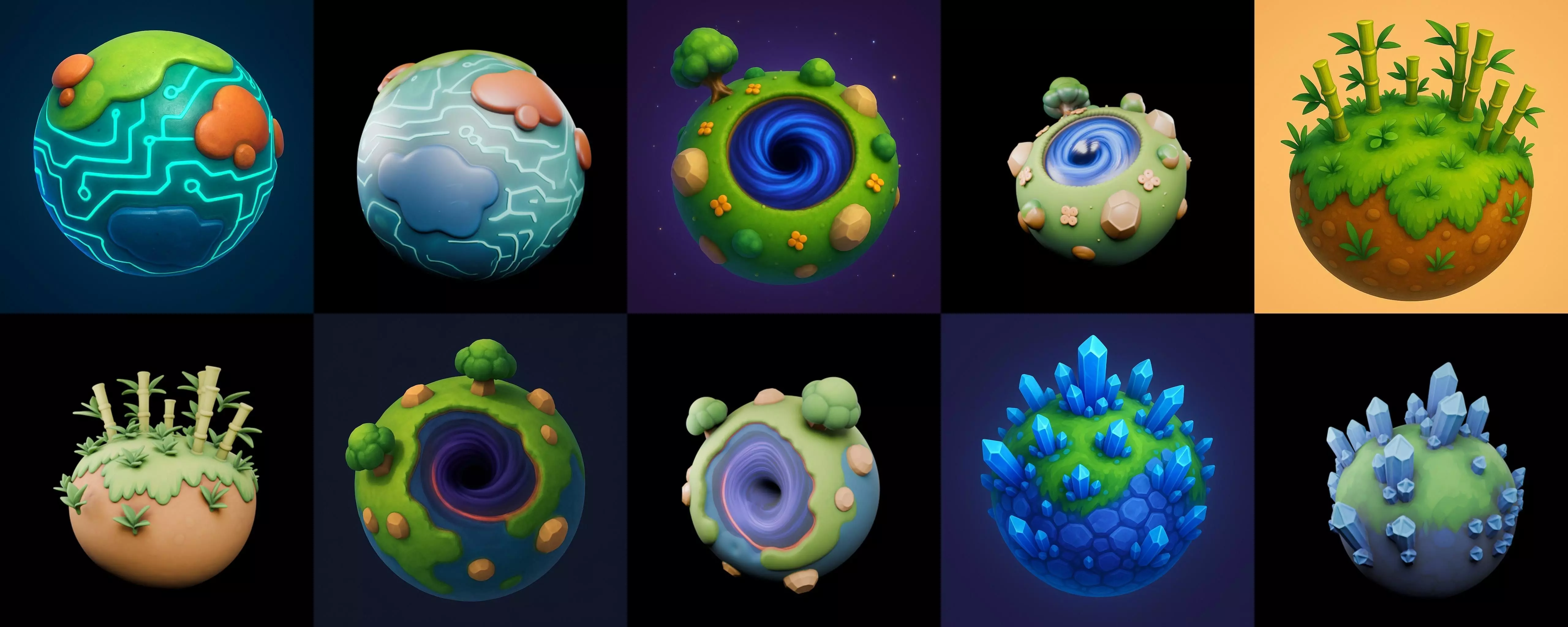 Planet Earth One bundle 12 pack 100 glb 3D model_19