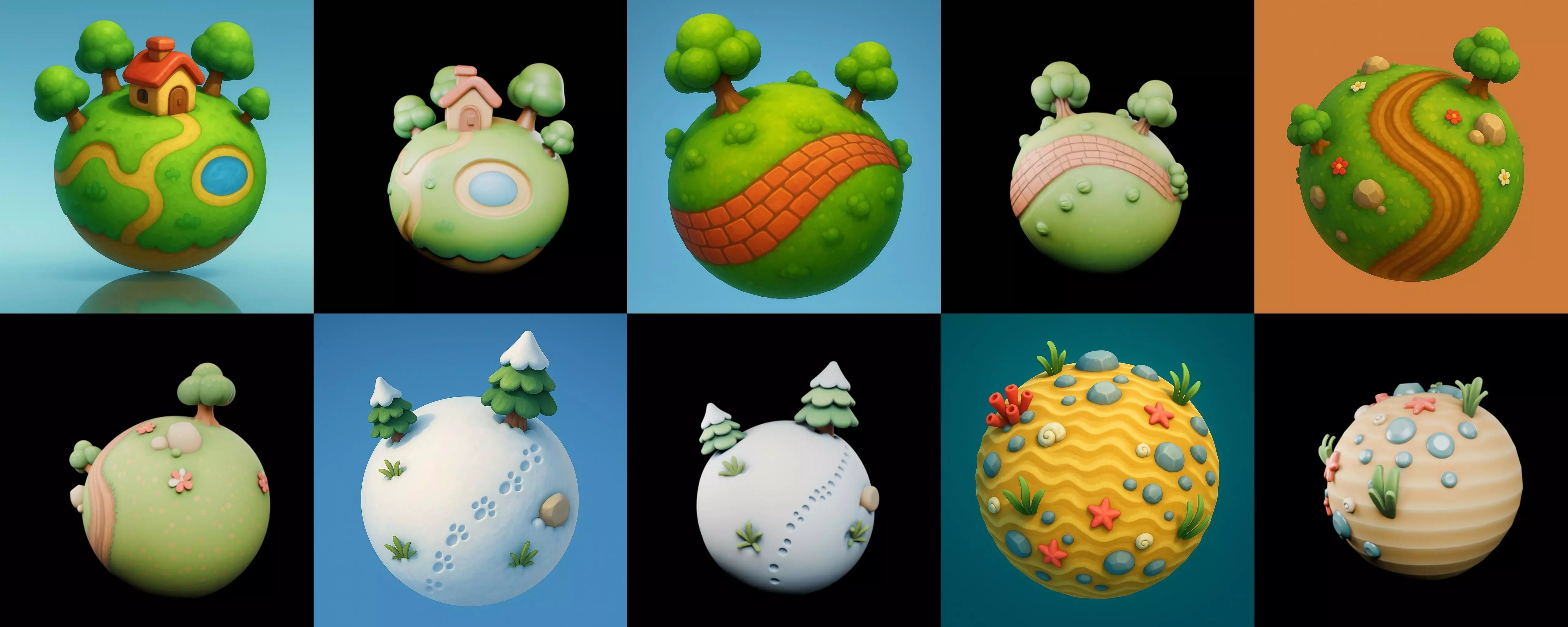 Planet Earth One bundle 12 pack 100 glb 3D model_12