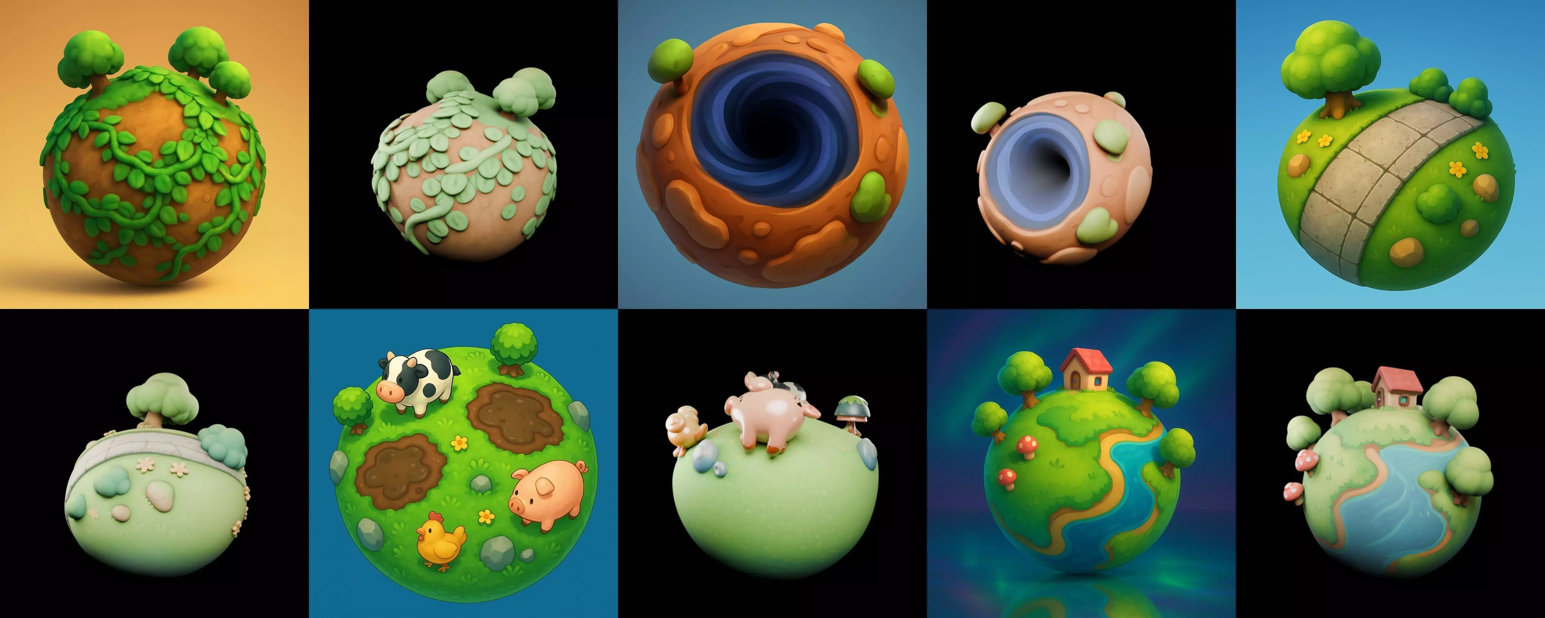 Planet Earth One bundle 12 pack 100 glb 3D model_8