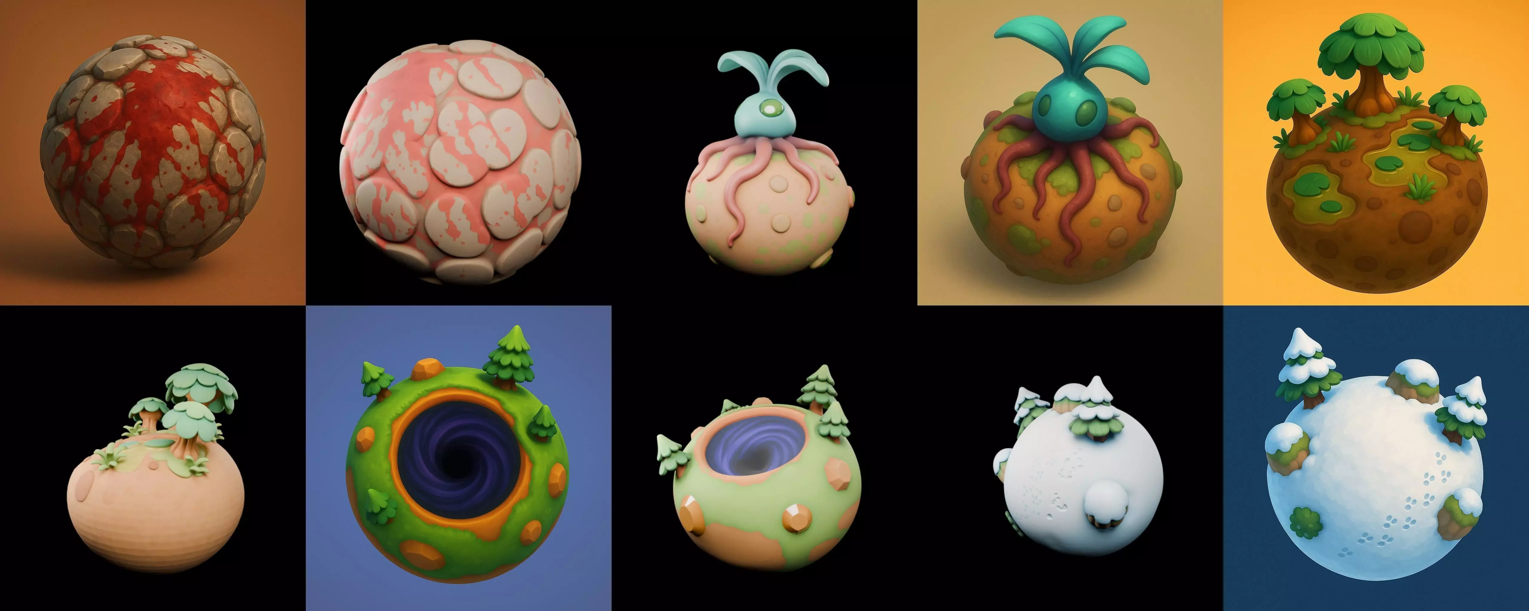 Planet Earth One bundle 12 pack 100 glb 3D model_14