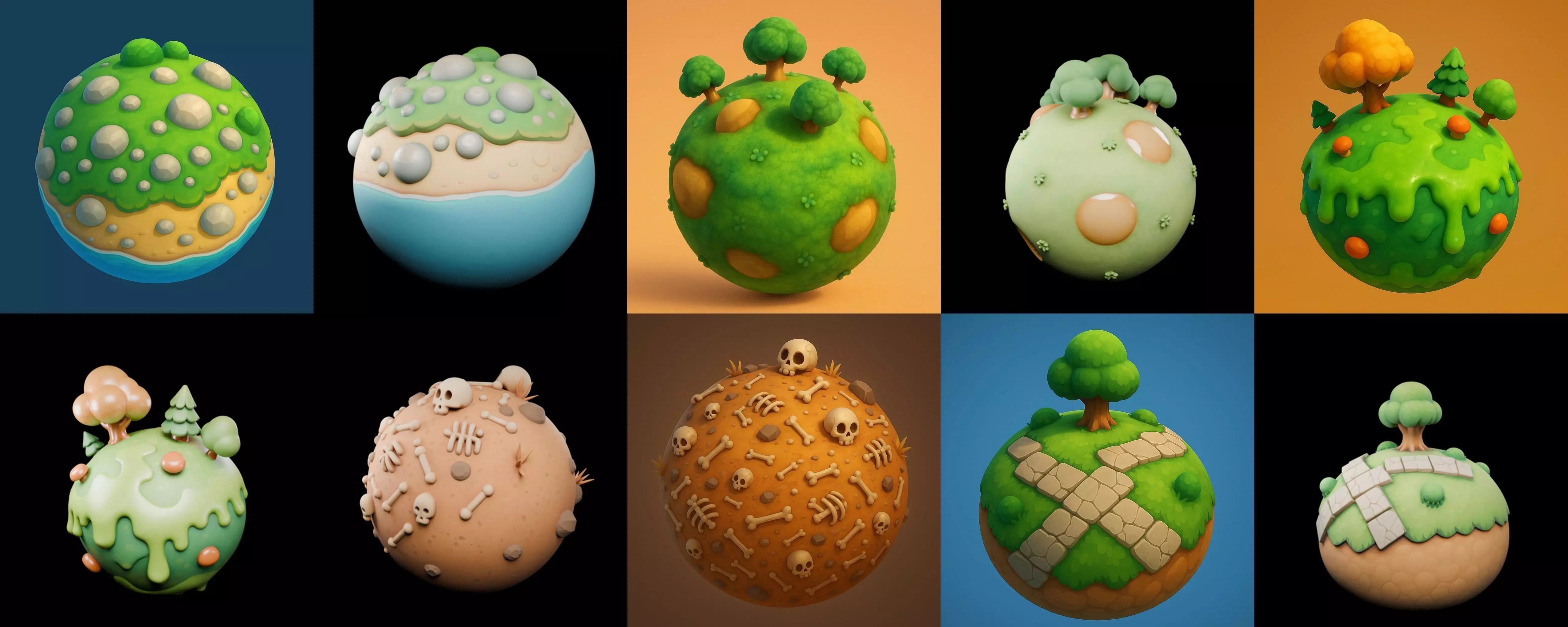 Planet Earth One bundle 12 pack 100 glb 3D model_17