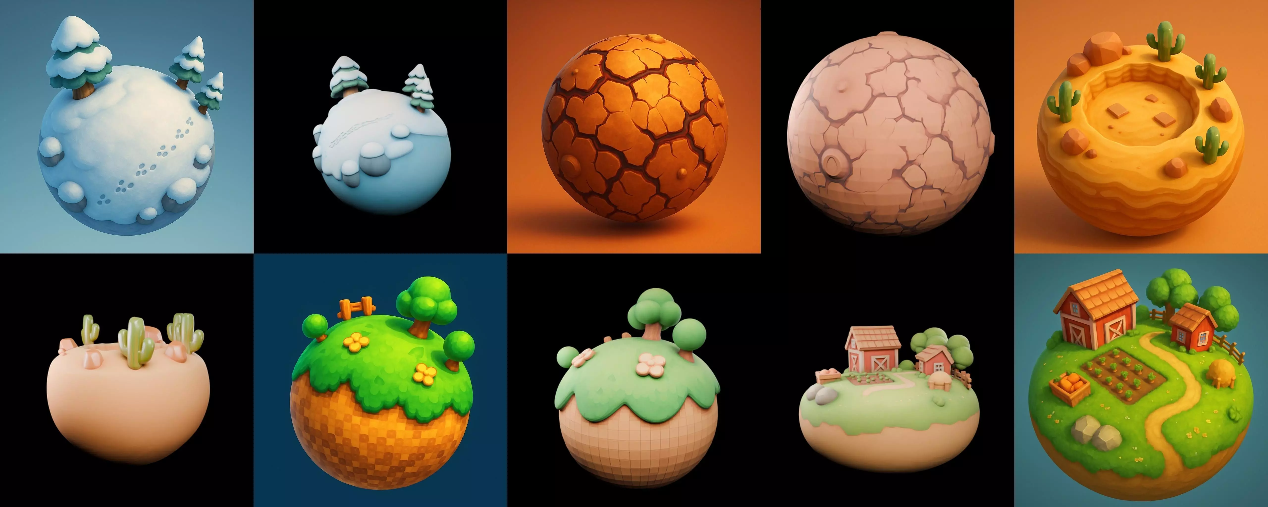 Planet Earth One bundle 12 pack 100 glb 3D model_7