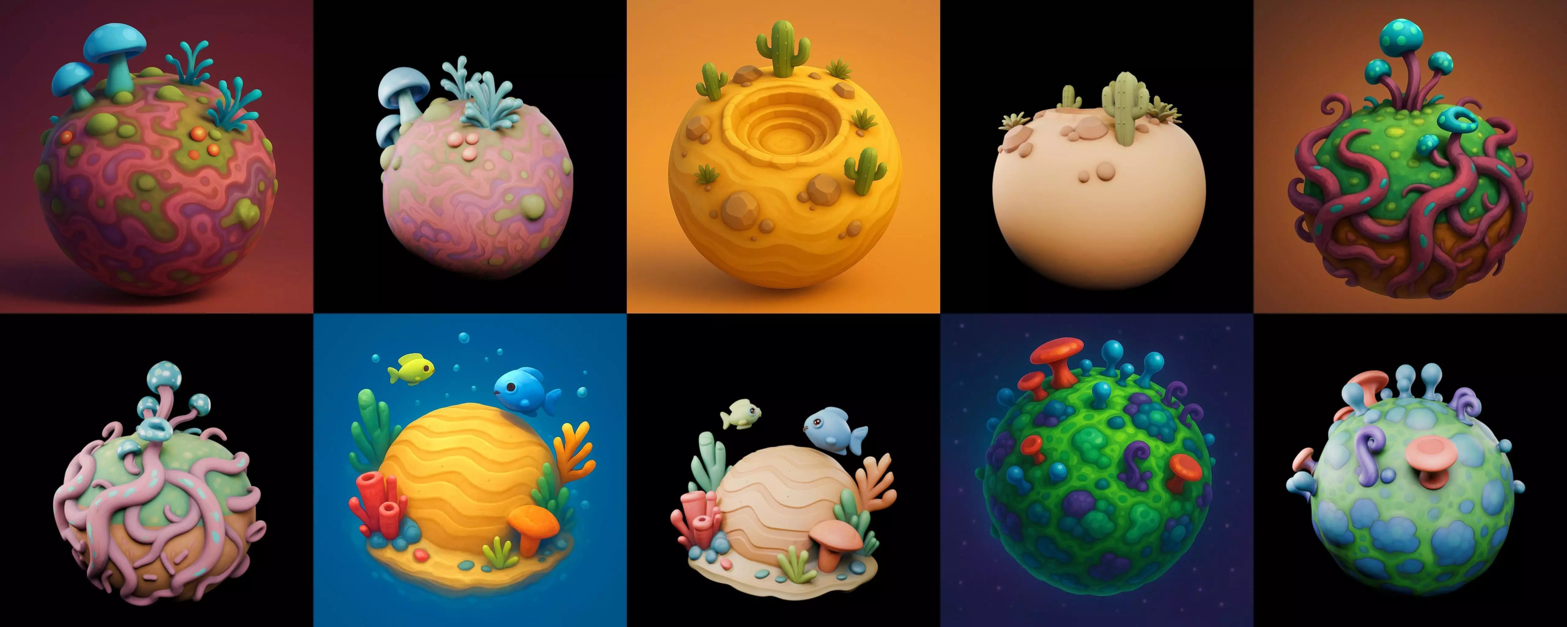 Planet Earth One bundle 12 pack 100 glb 3D model_5