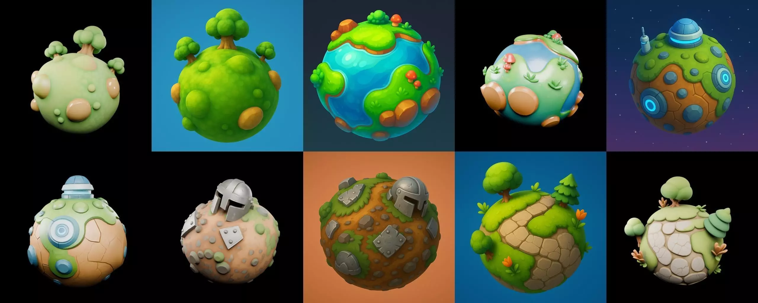Planet Earth One bundle 12 pack 100 glb 3D model_1