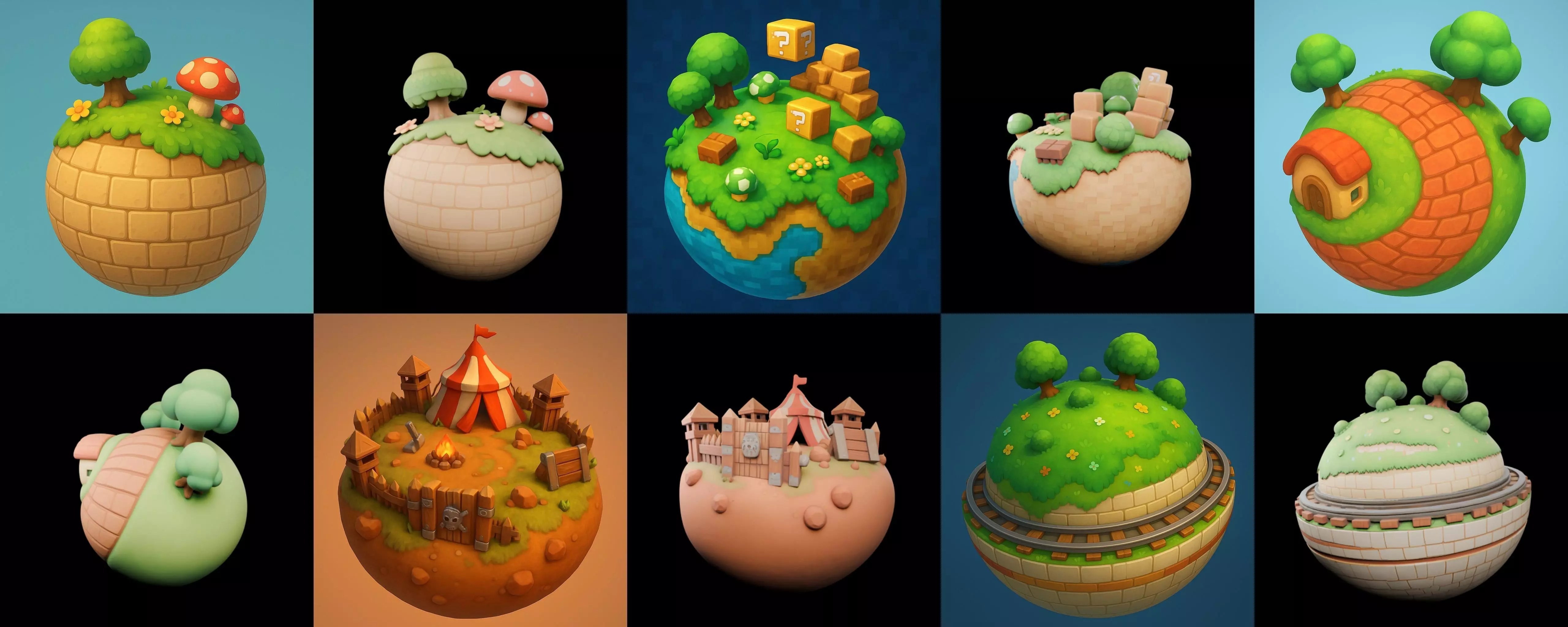 Planet Earth One bundle 12 pack 100 glb 3D model_13