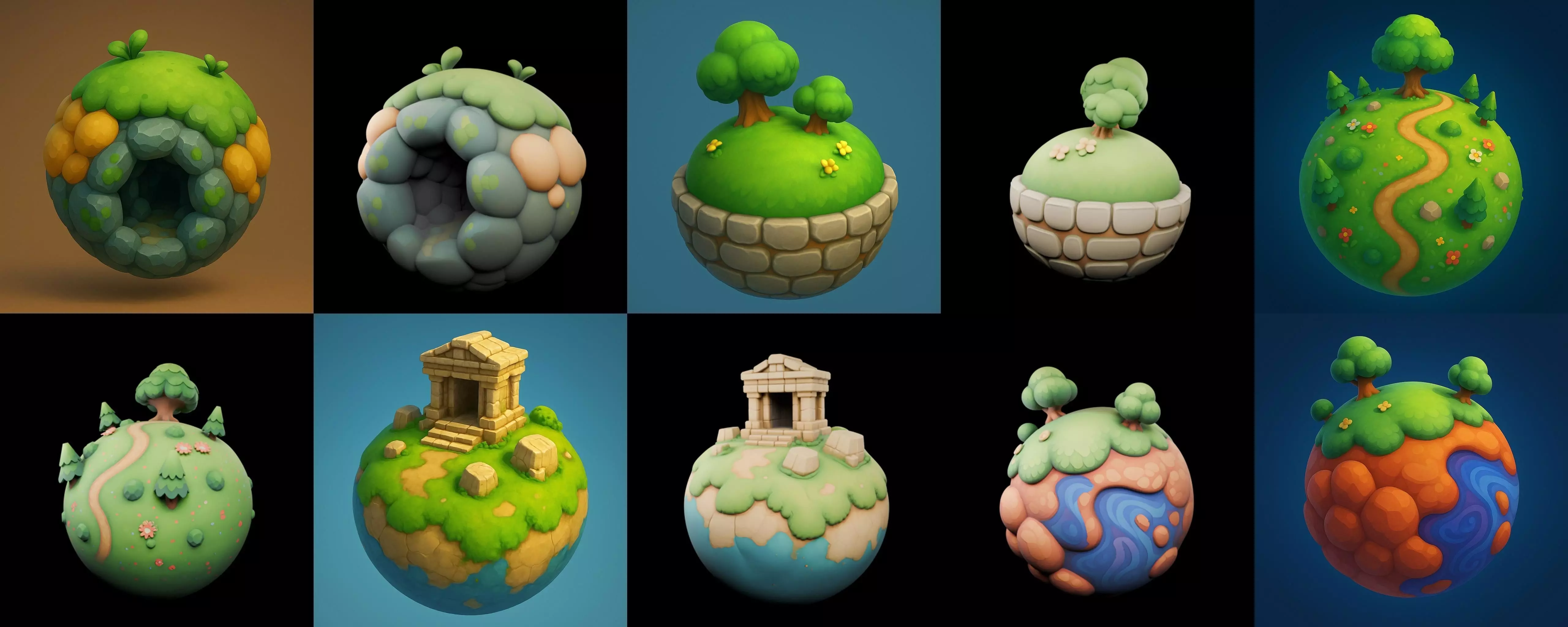 Planet Earth One bundle 12 pack 100 glb 3D model_2