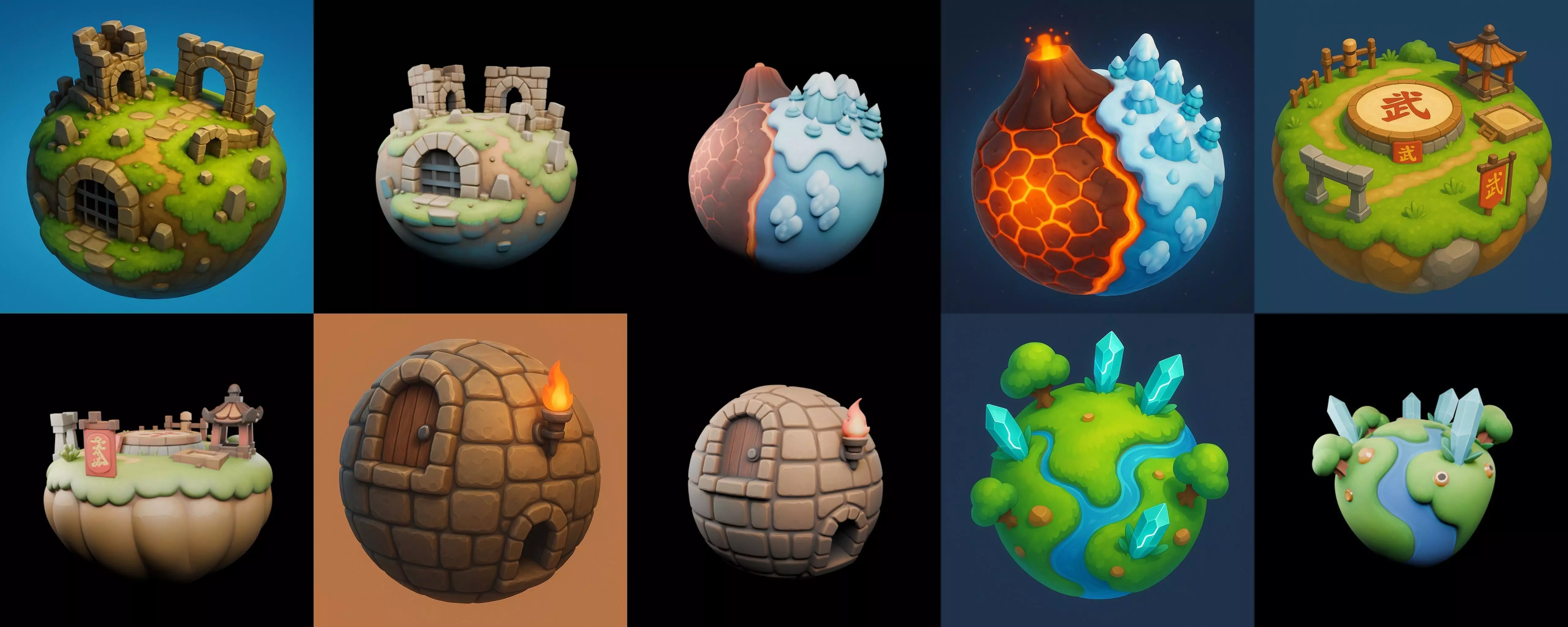 Planet Earth One bundle 10 pack 100 glb 3D model