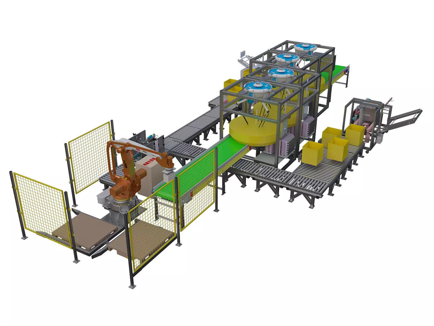 Food Boxing and Palletizing Automation 3D model_0