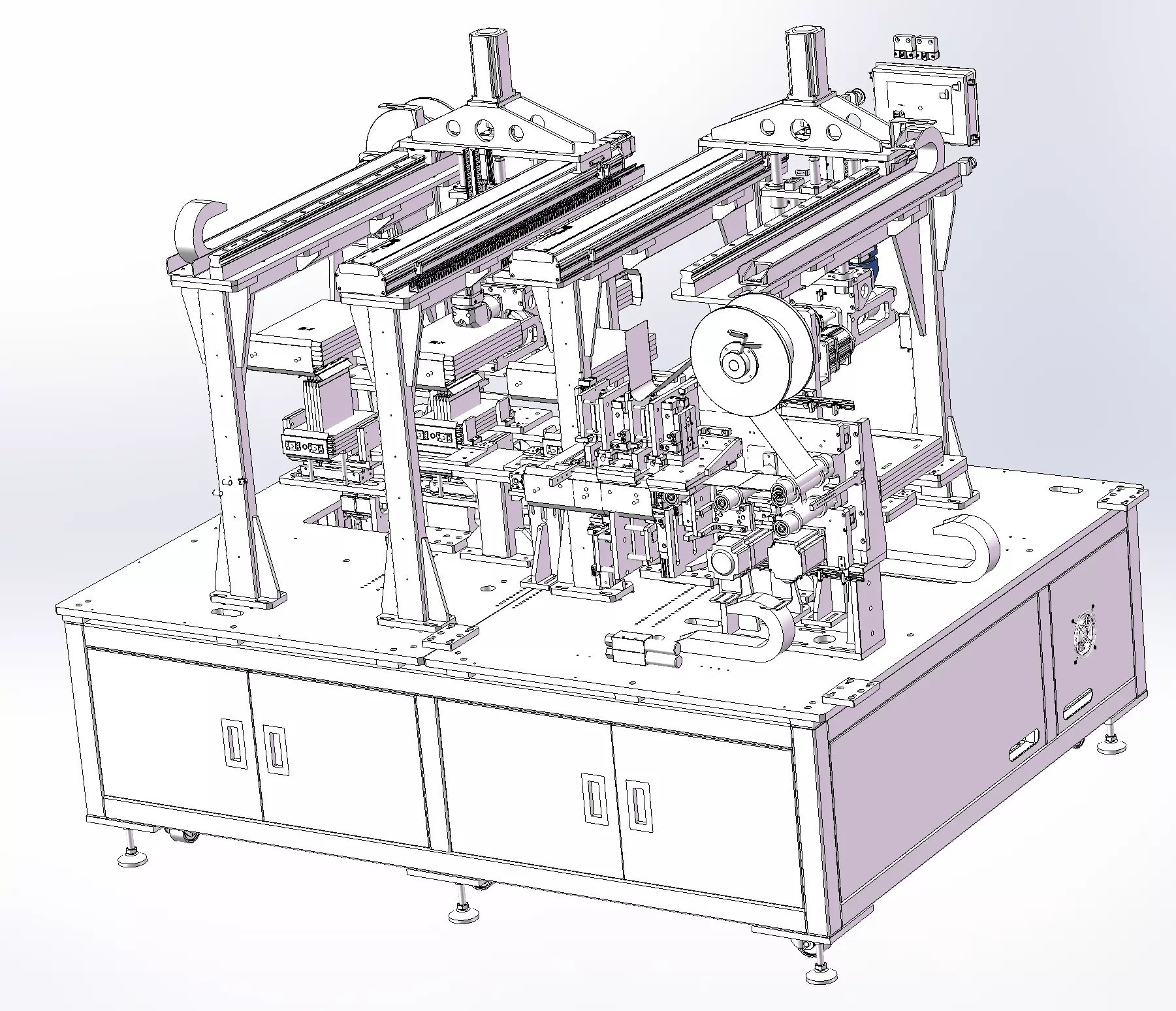 Lithium Battery Tape Wrapping Machine 3D model_2
