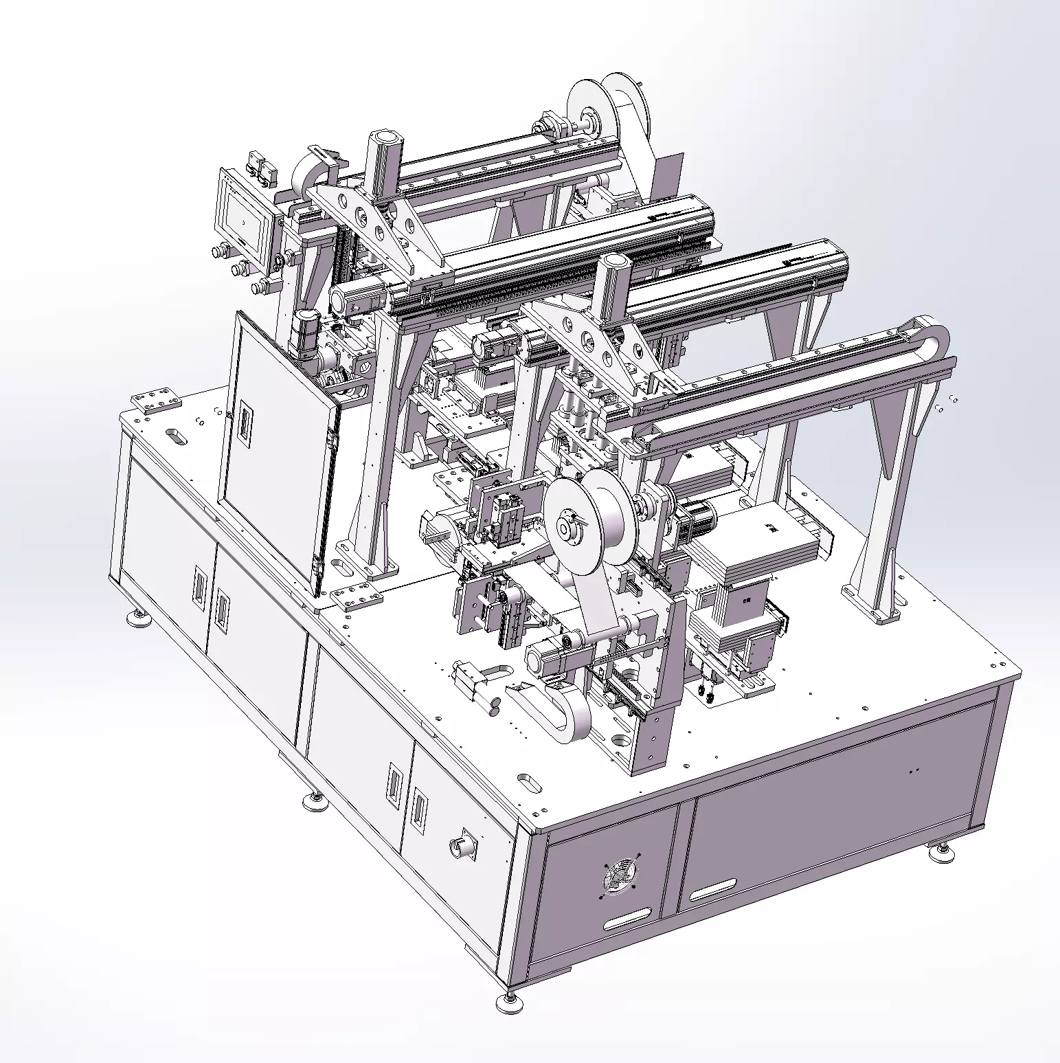 Lithium Battery Tape Wrapping Machine 3D model_4