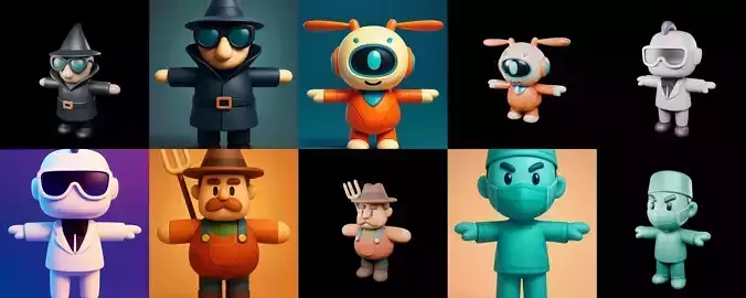 Mini Boy Fantasy bundle 8 pack 100 glb