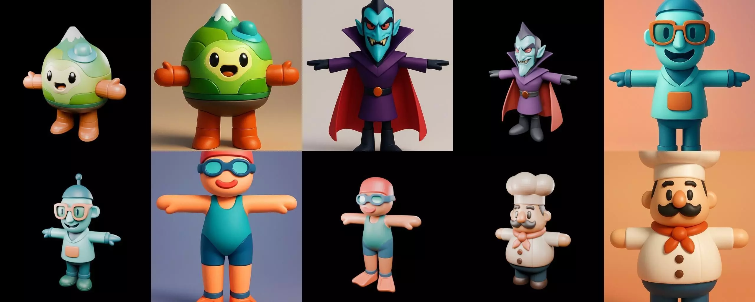 Mini Boy Fantasy bundle 6 pack 100 glb 3D model_9