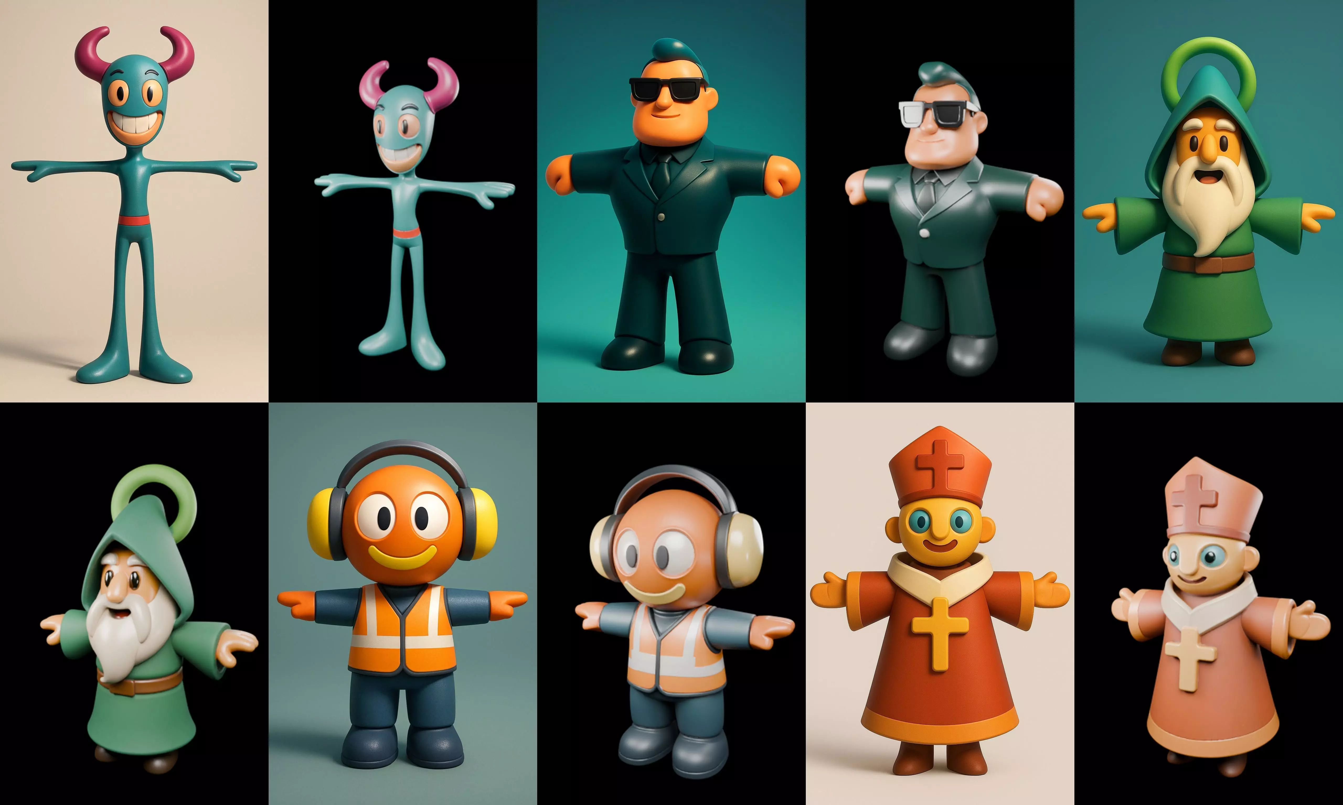 Mini Boy Fantasy bundle 6 pack 100 glb 3D model_10
