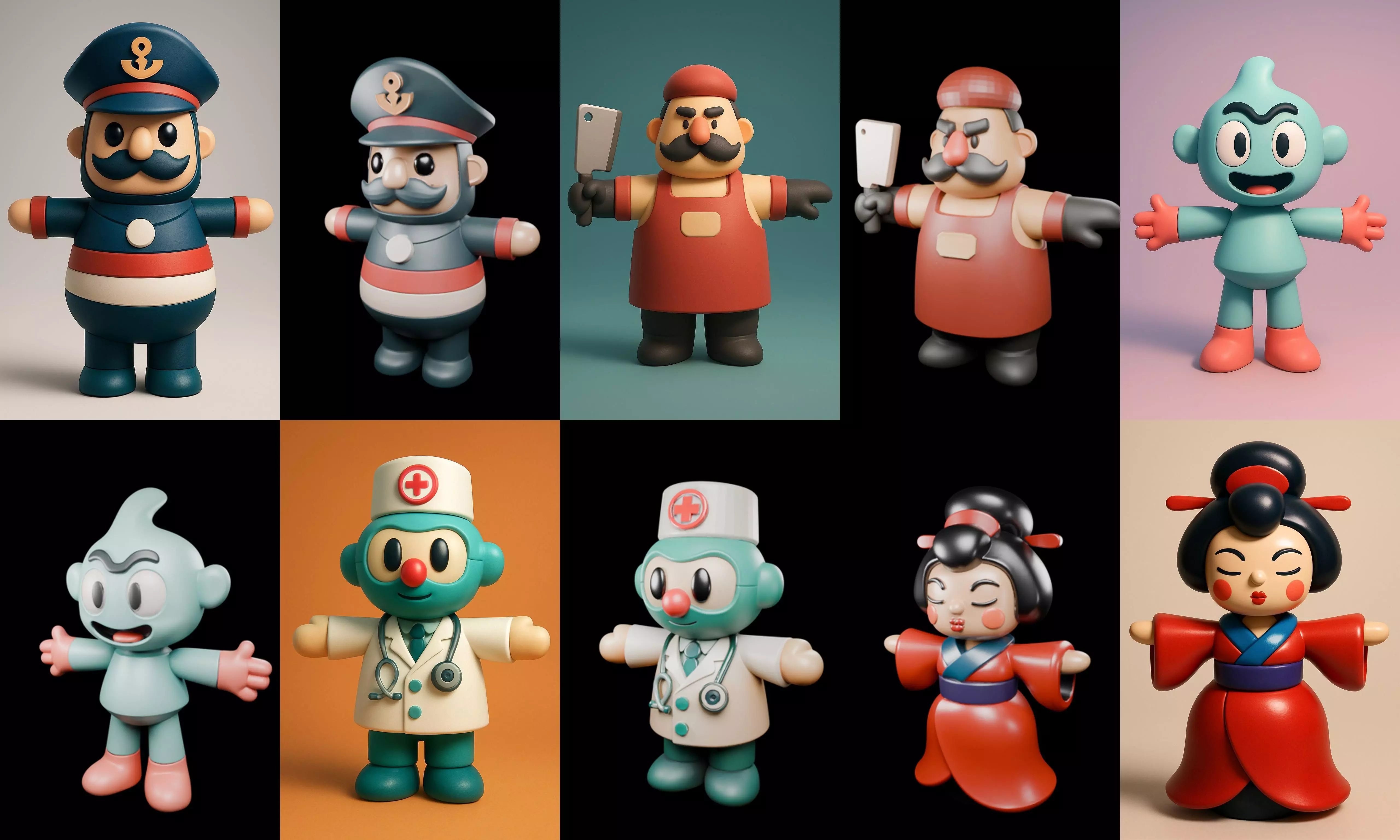 Mini Boy Fantasy bundle 6 pack 100 glb 3D model_6