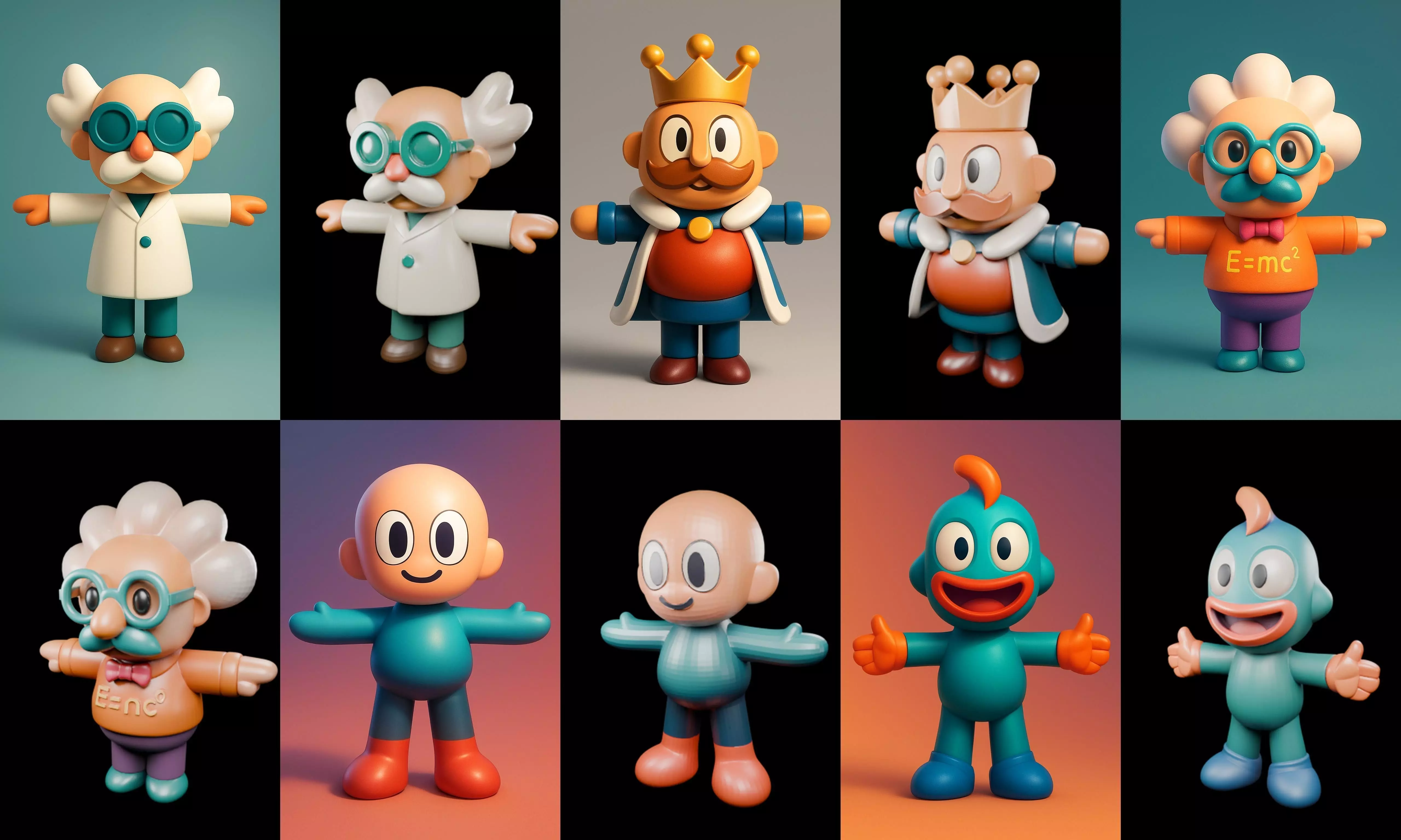 Mini Boy Fantasy bundle 6 pack 100 glb 3D model_2