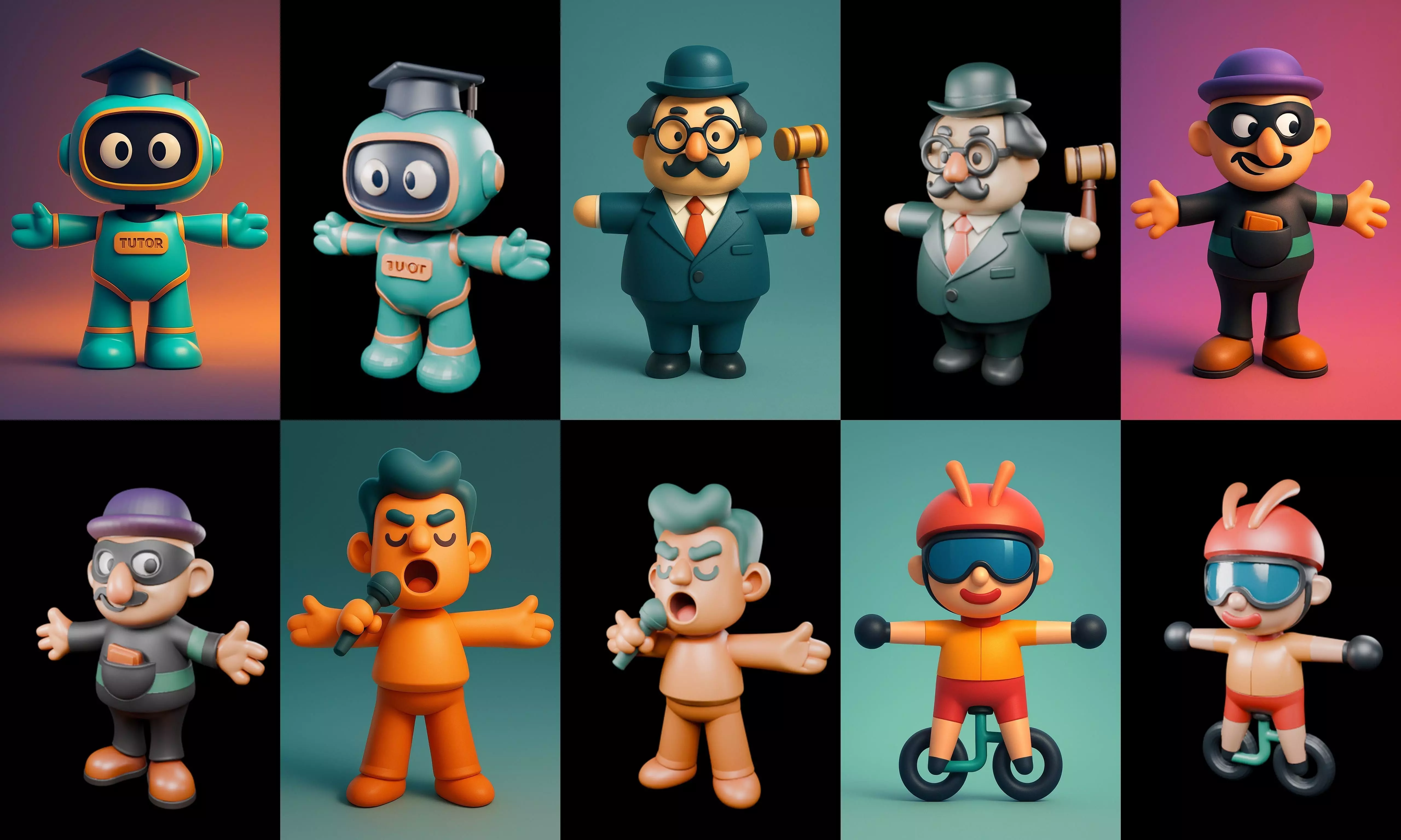 Mini Boy Fantasy bundle 6 pack 100 glb 3D model_3