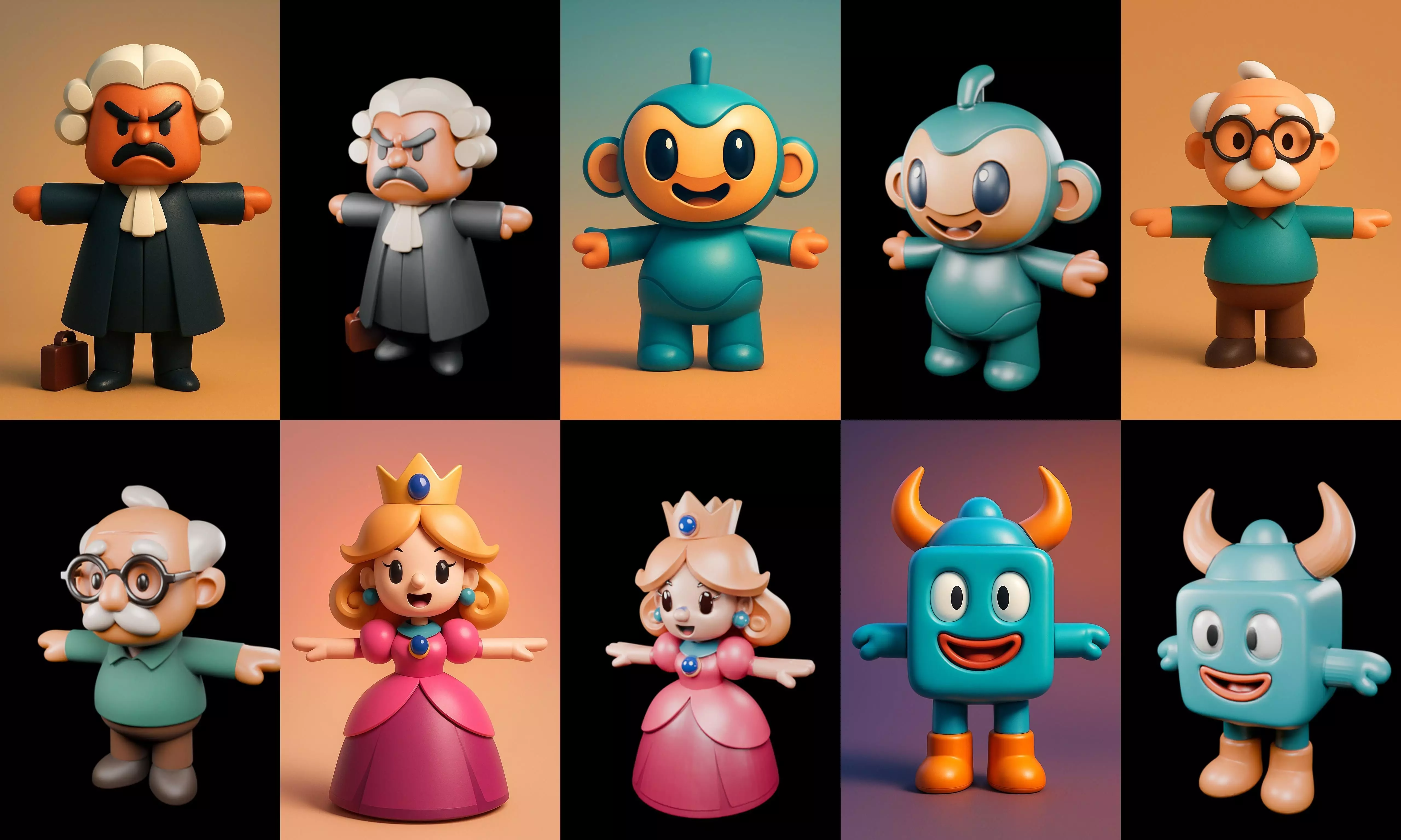 Mini Boy Fantasy bundle 6 pack 100 glb 3D model_15