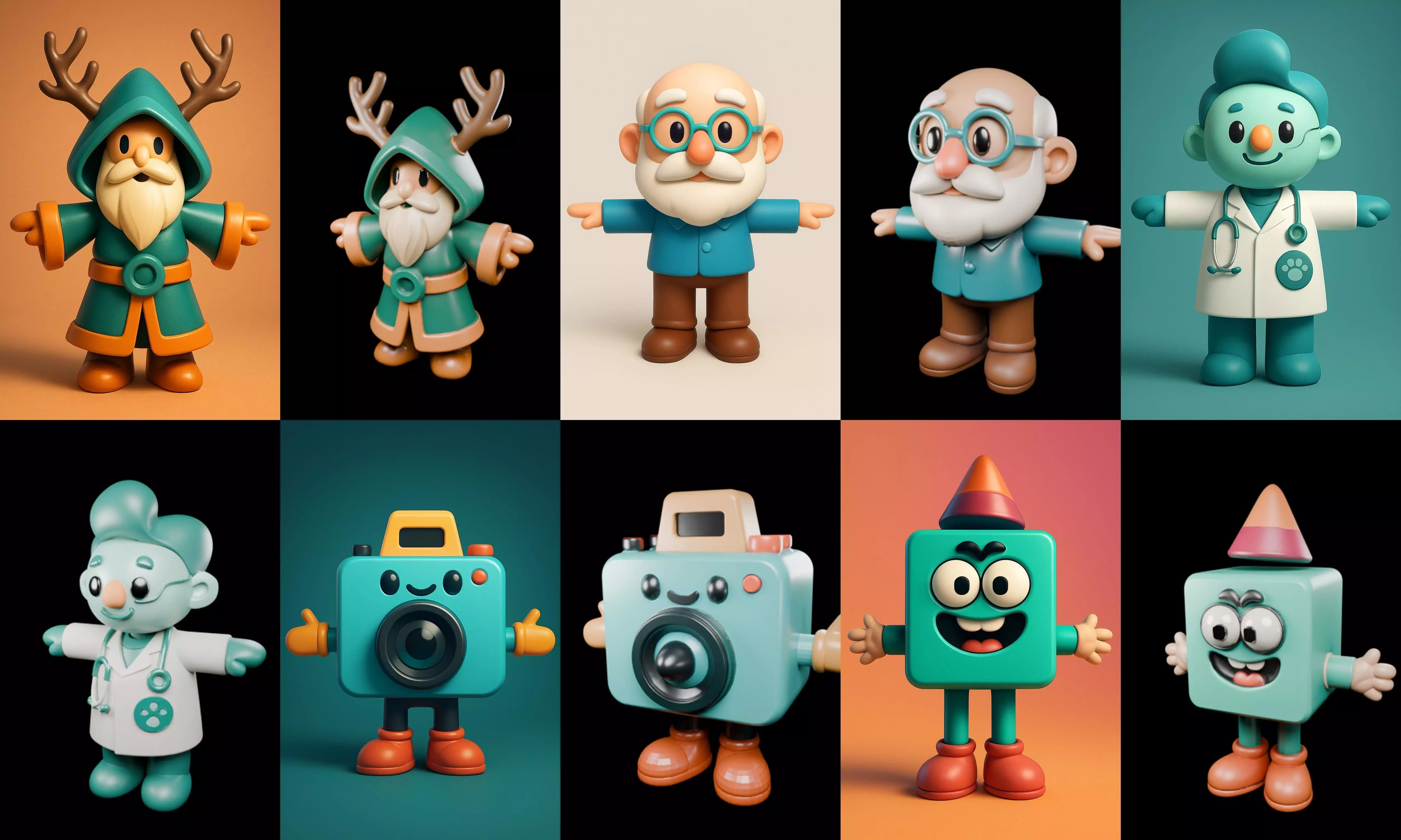 Mini Boy Fantasy bundle 6 pack 100 glb 3D model_5