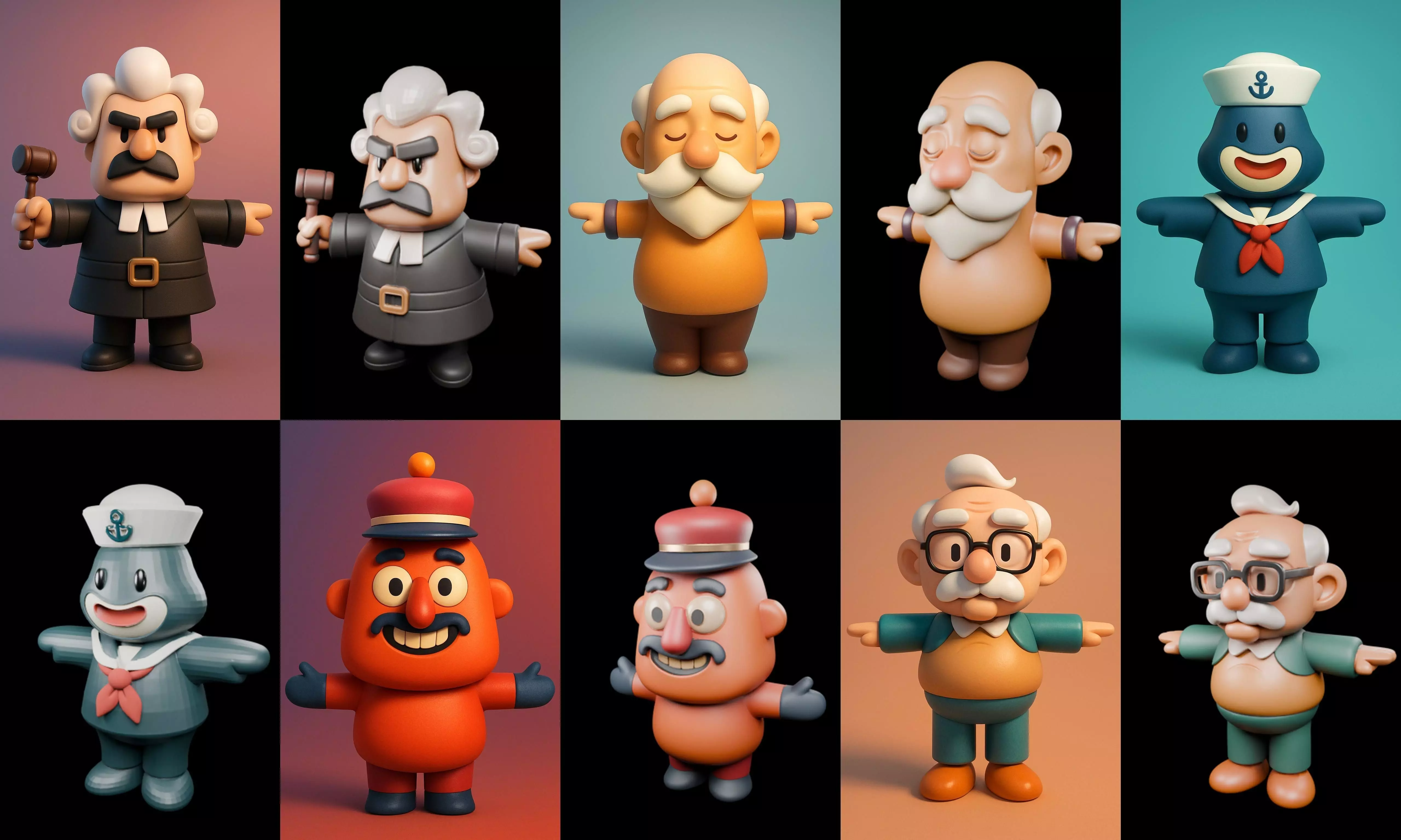 Mini Boy Fantasy bundle 6 pack 100 glb 3D model_1