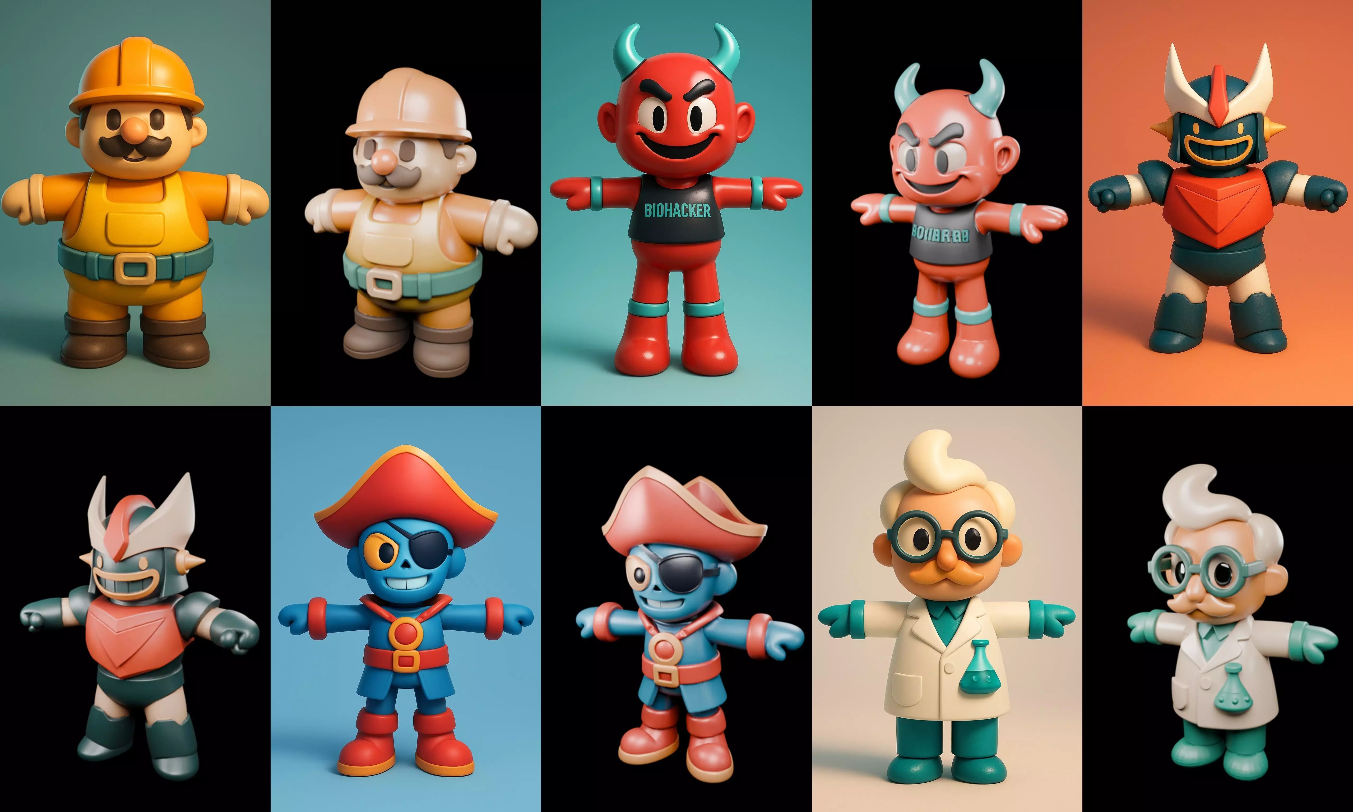 Mini Boy Fantasy bundle 6 pack 100 glb 3D model_14