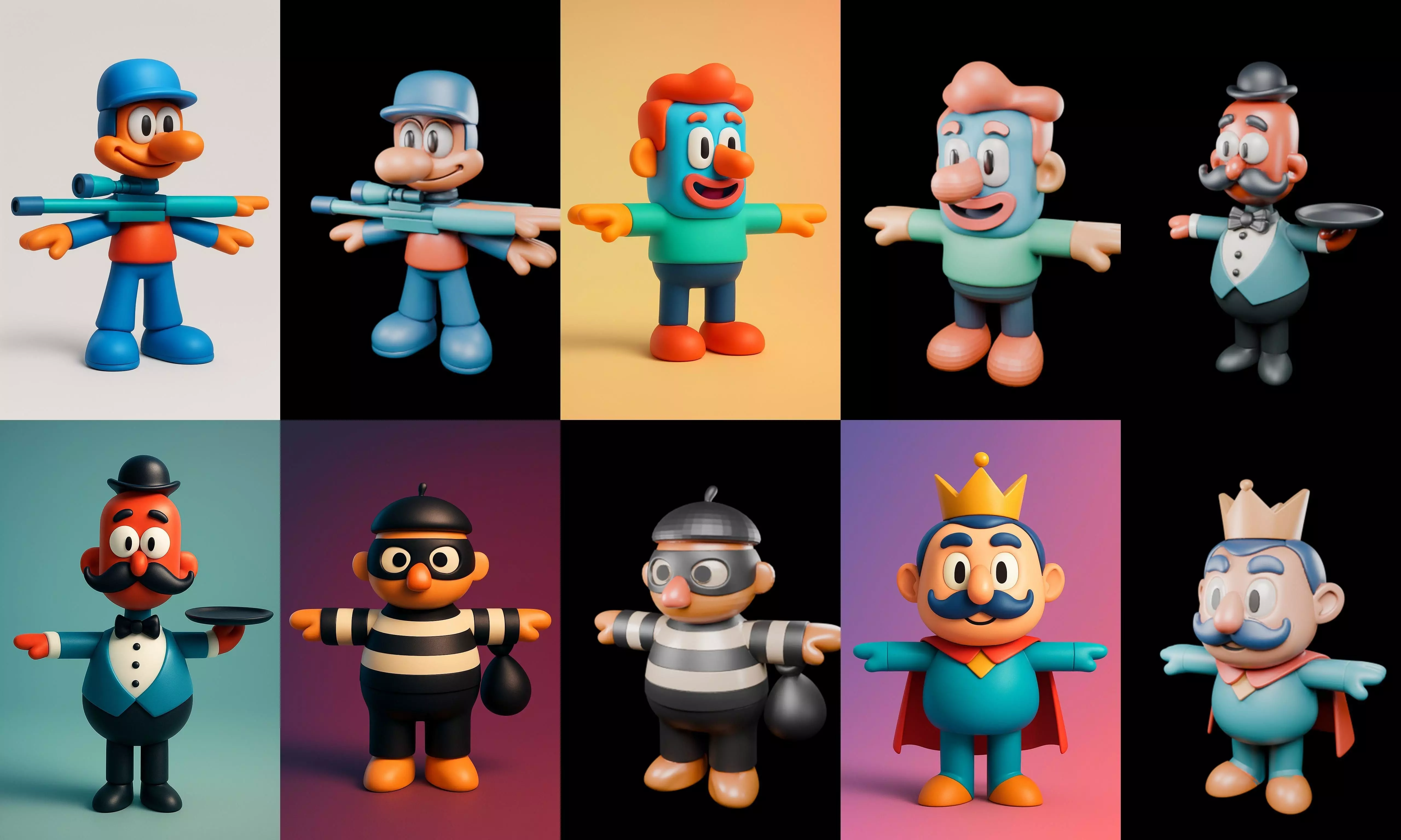 Mini Boy Fantasy bundle 6 pack 100 glb 3D model_11