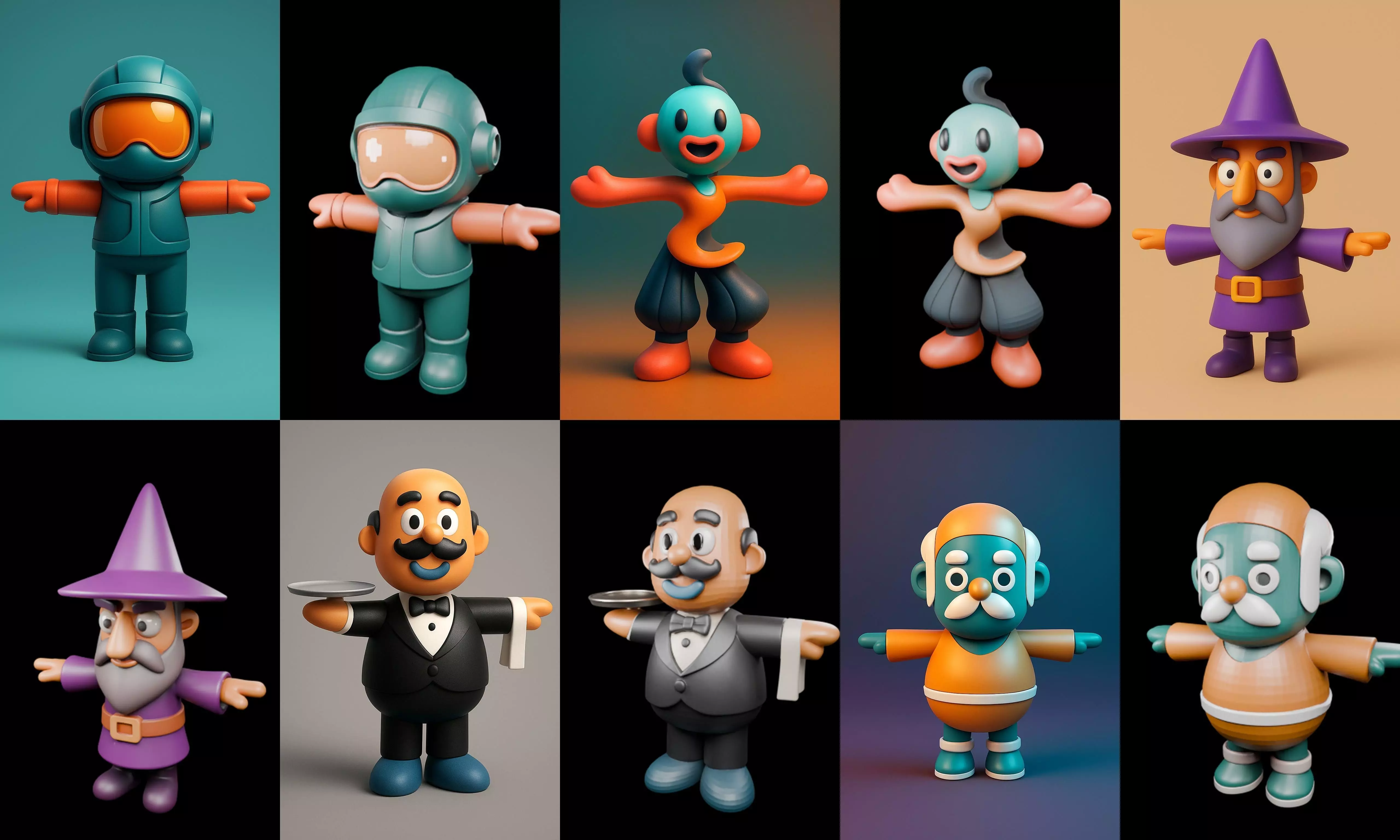 Mini Boy Fantasy bundle 6 pack 100 glb 3D model_16