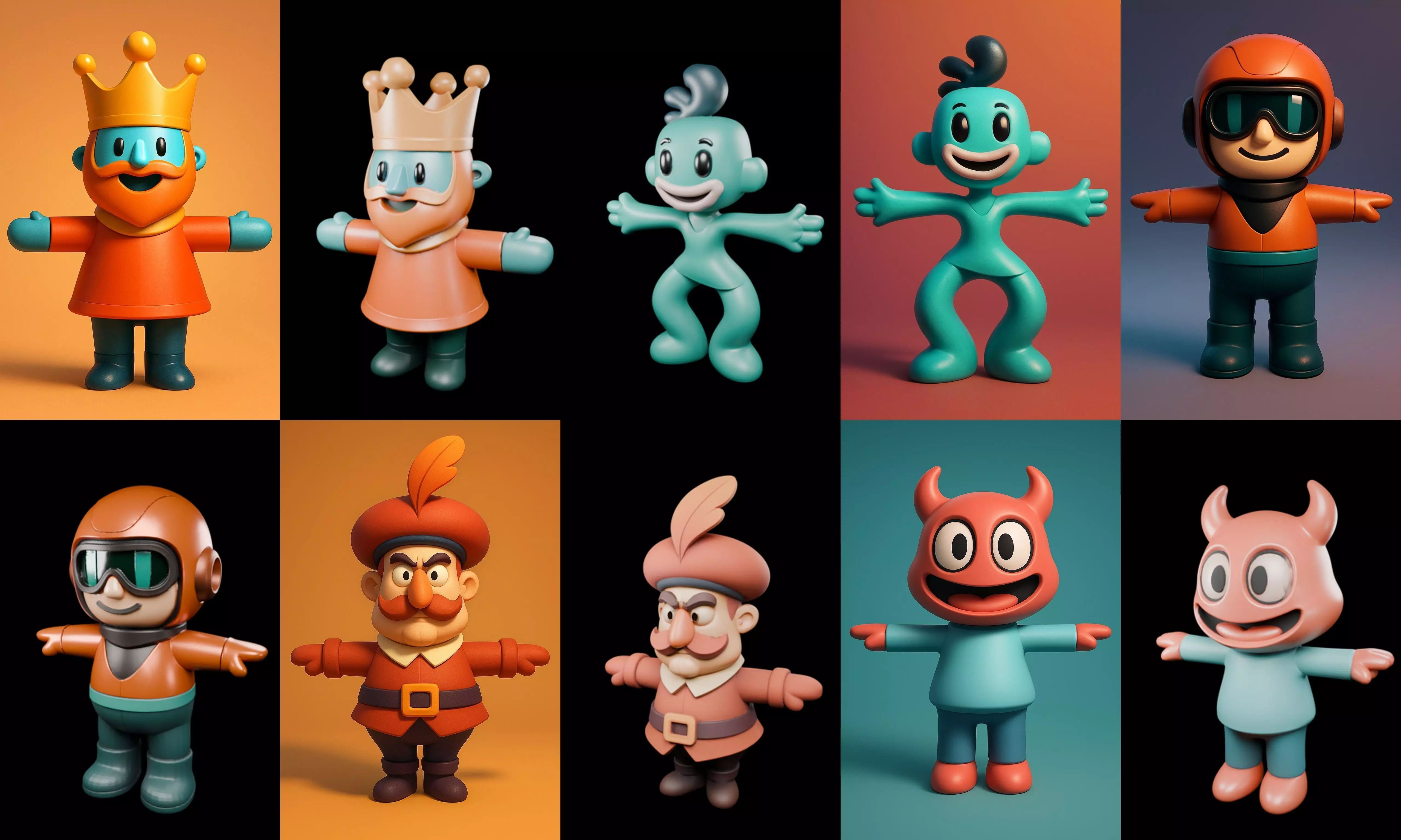 Mini Boy Fantasy bundle 5 pack 100 glb 3D model_6