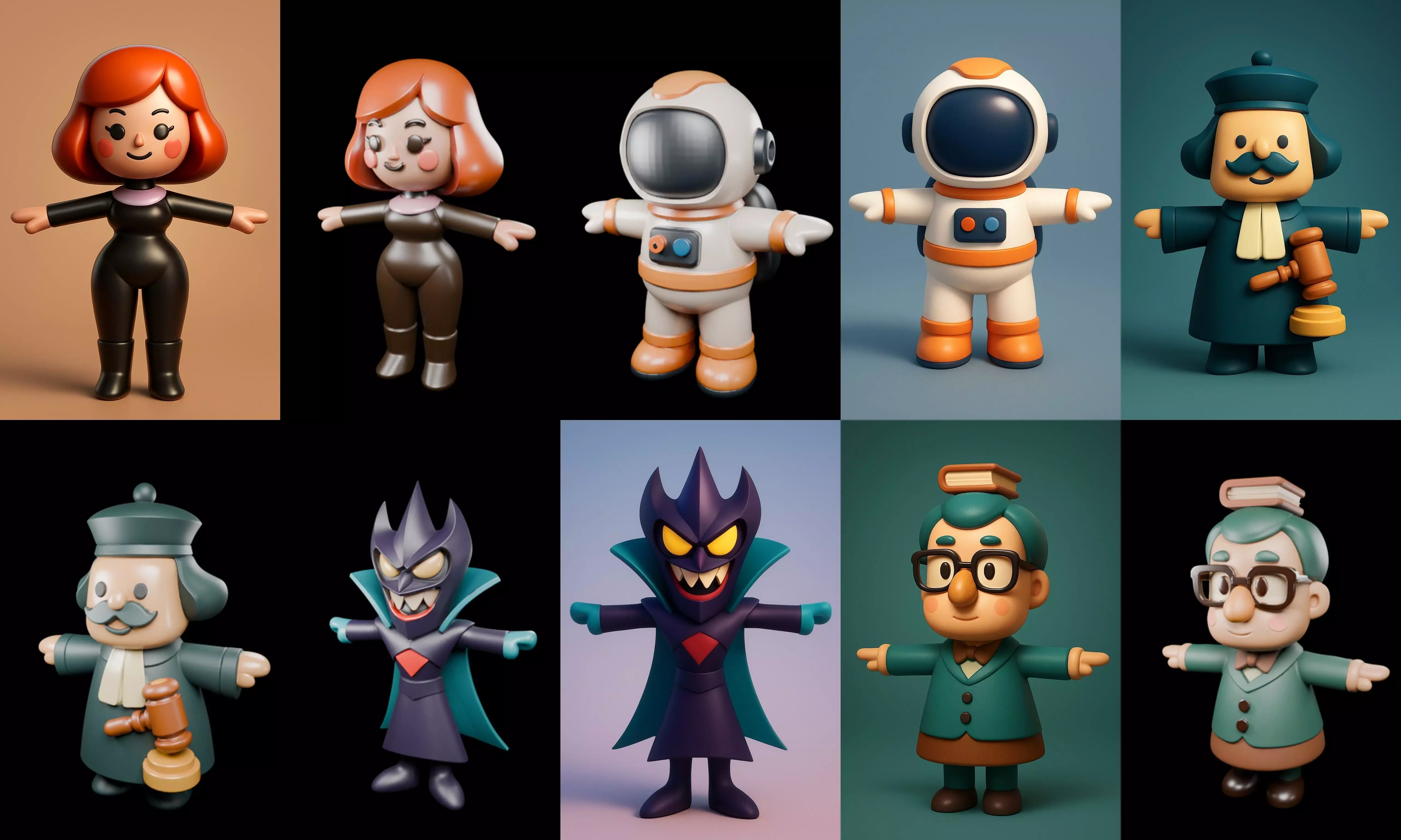 Mini Boy Fantasy bundle 5 pack 100 glb 3D model_14