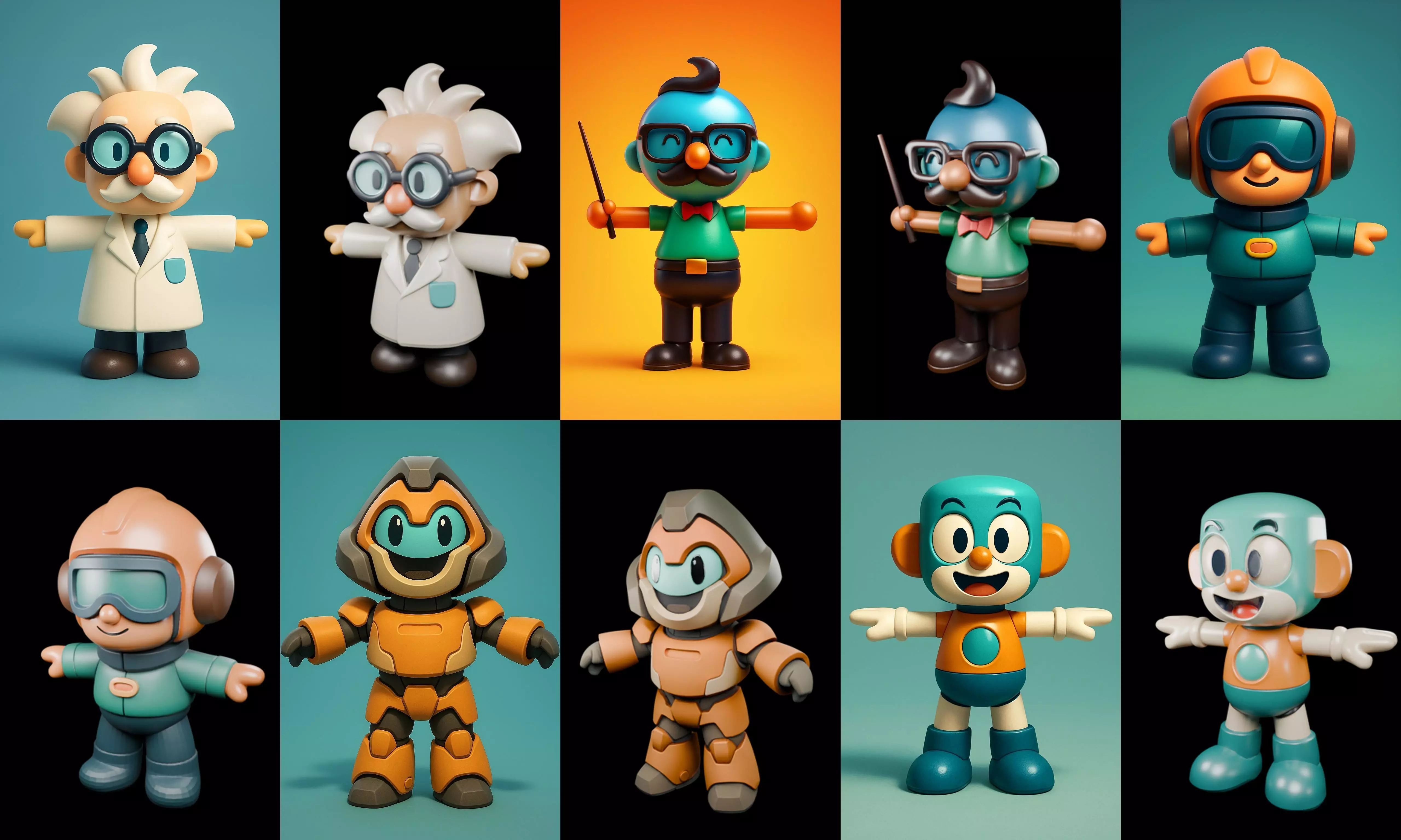 Mini Boy Fantasy bundle 5 pack 100 glb 3D model_9