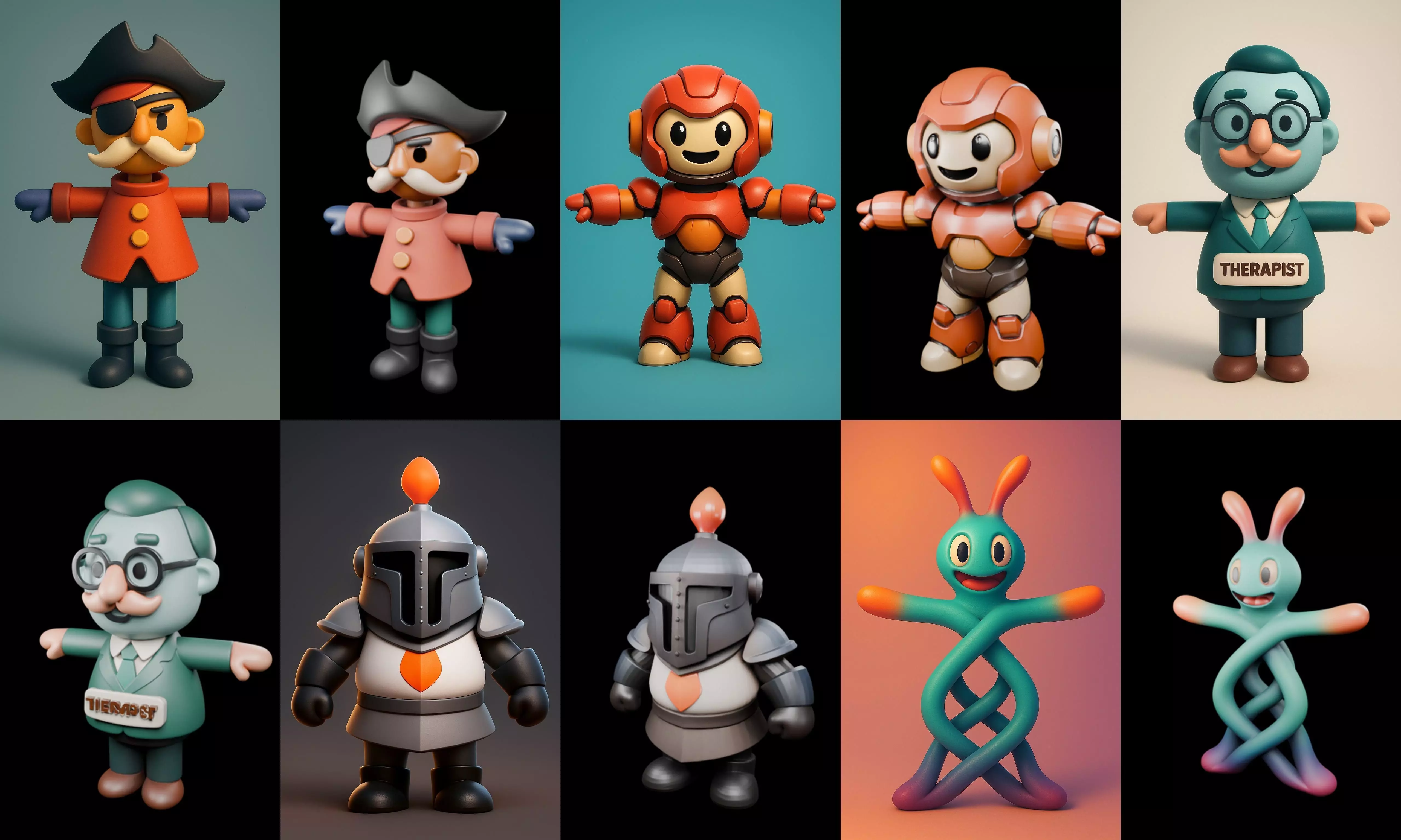 Mini Boy Fantasy bundle 5 pack 100 glb 3D model_11